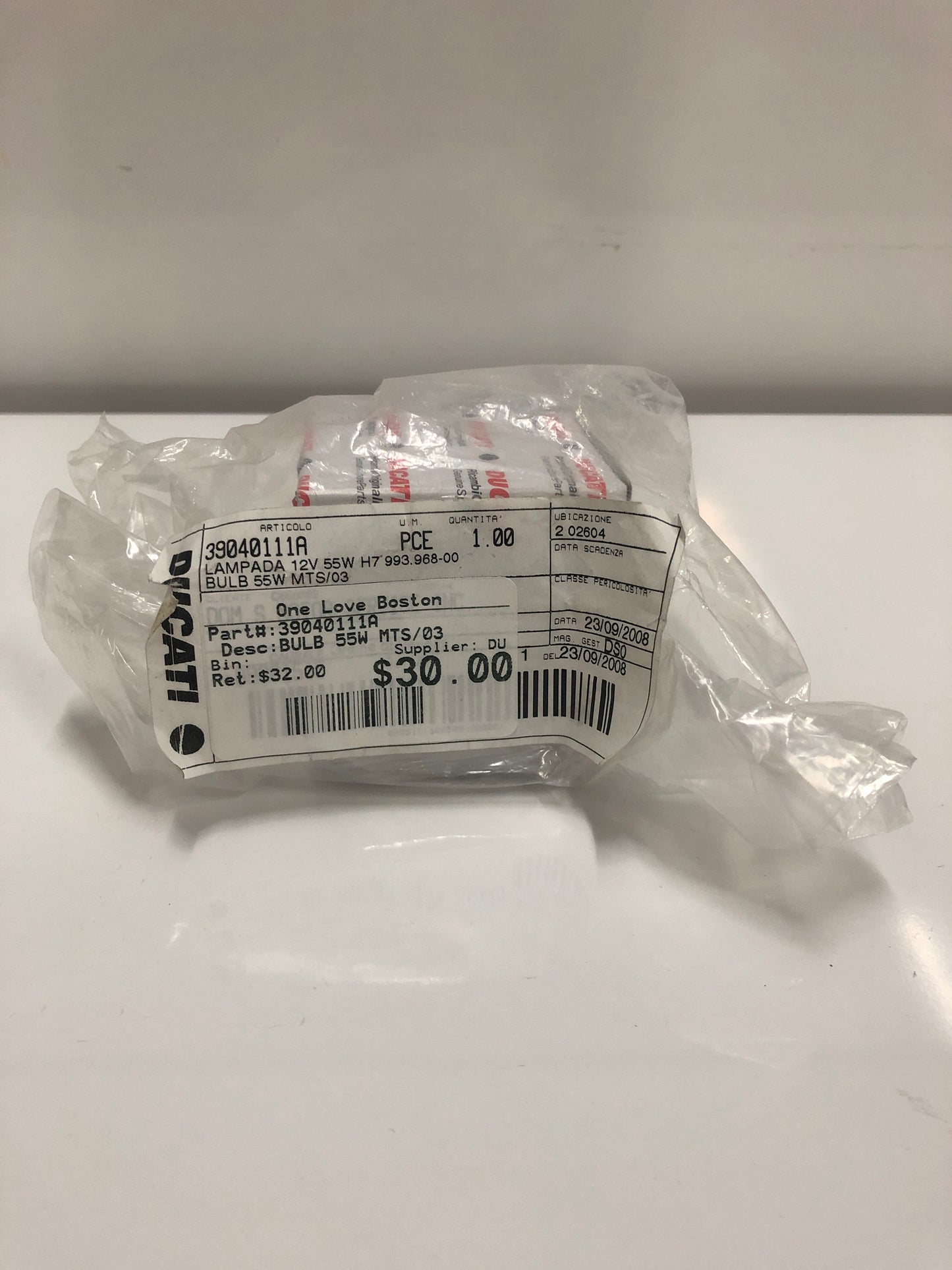 DUCATI BULB 12V 55W H7 HALOGEN 39040111A