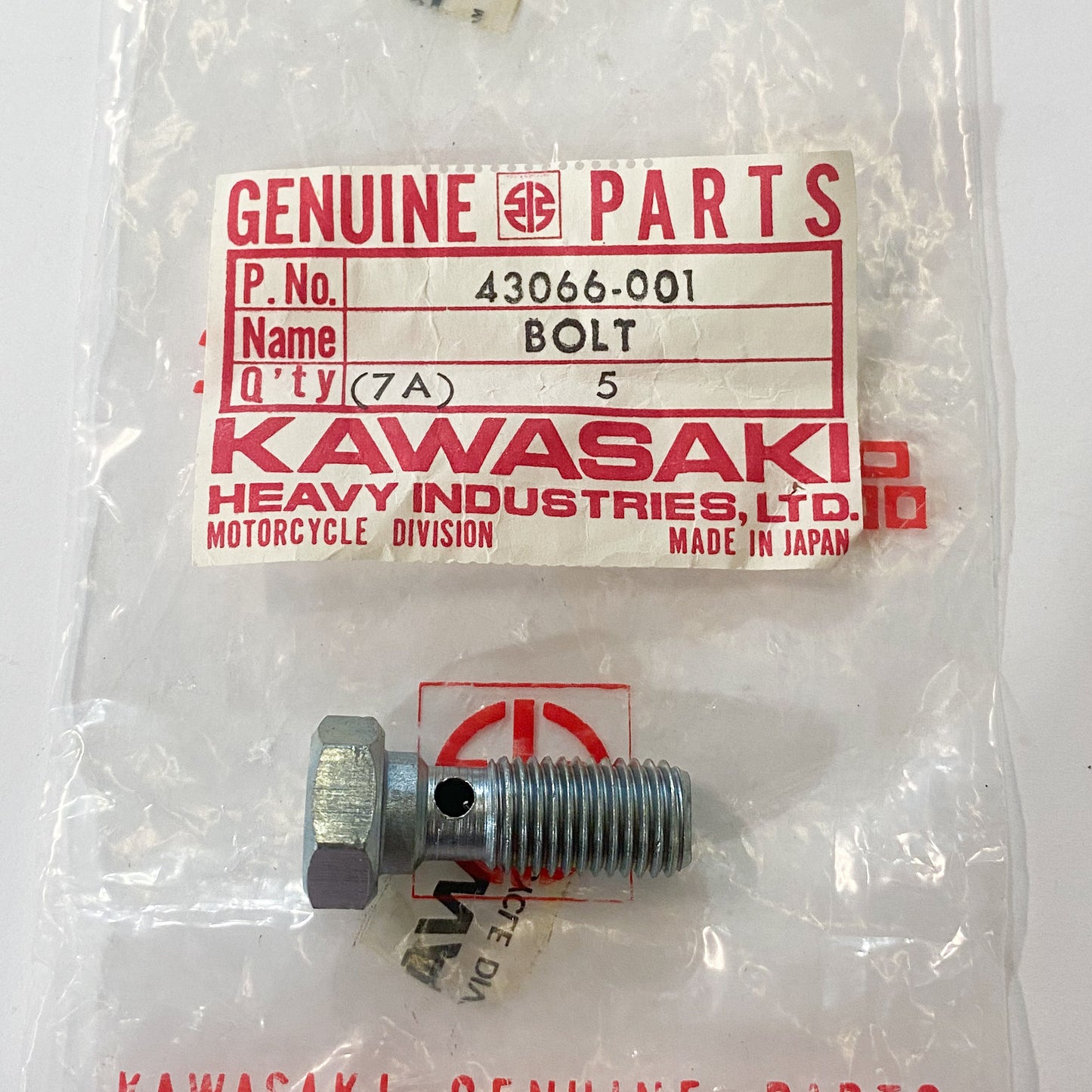 KAWASAKI BOLT,OIL,L=23 43066-001