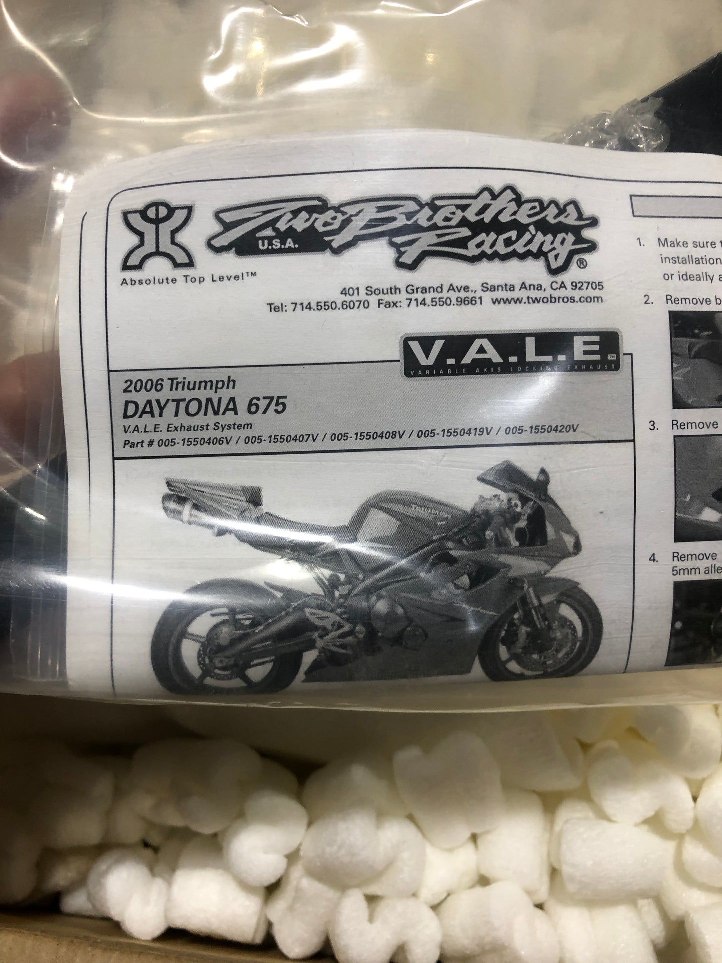 Two Brothers Triumph Daytona 675 '06-'07 V.A.L.E S/0 M5 Titanium Slip On Exhaust 005-1550420V