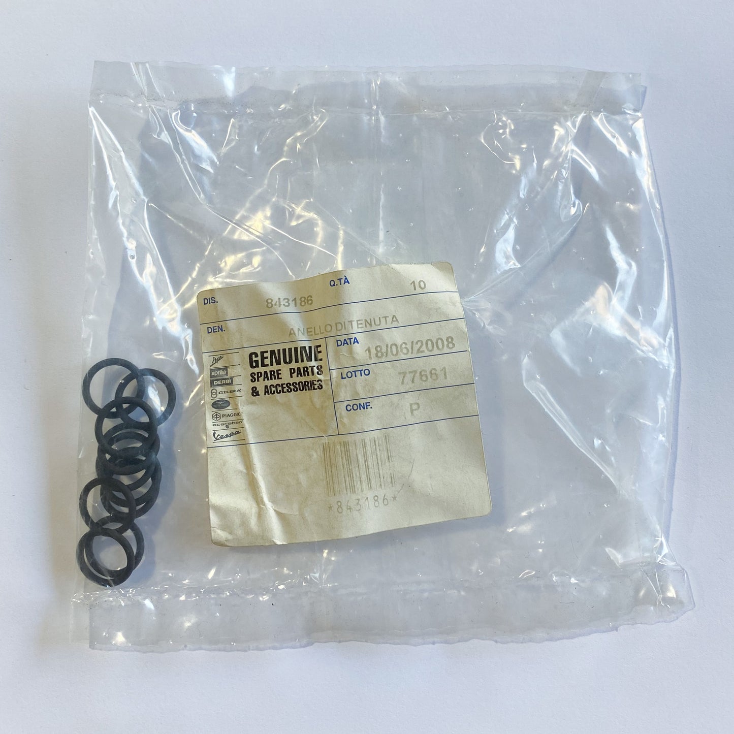 Aprilia Oil Drain Plug O-Ring 843186 QTY 10