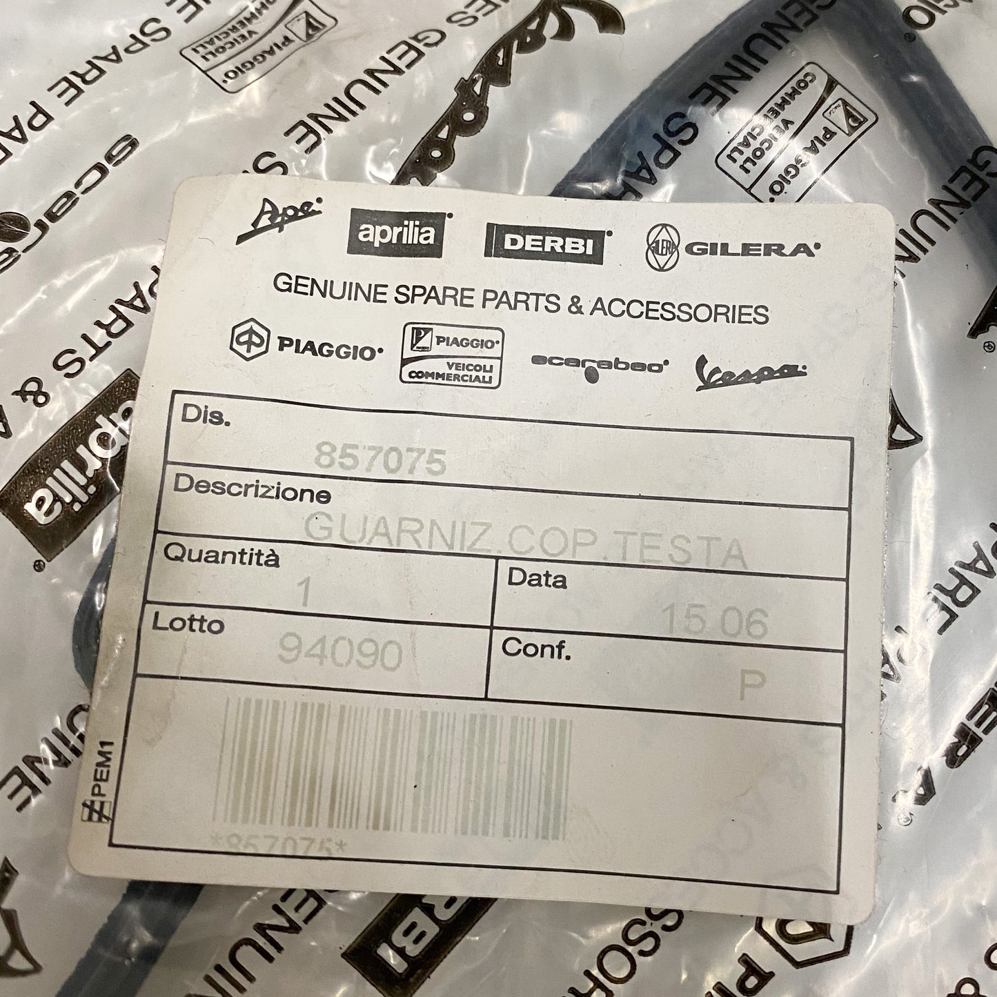APRILIA VALVE COVER GASKET 857075