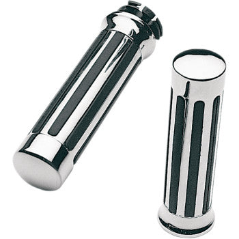 Pro - One Custom Chrome Rail Style Rubber Grips 802450