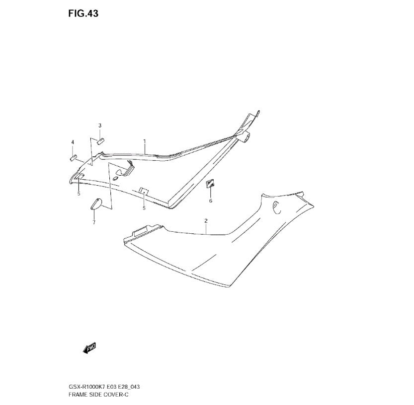 Suzuki Frame Cover LH 47510-21H00-291