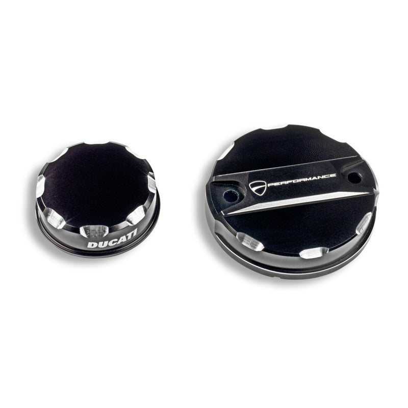 Ducati Performance Brake & Clutch Fluid Covers - Black 96180291A