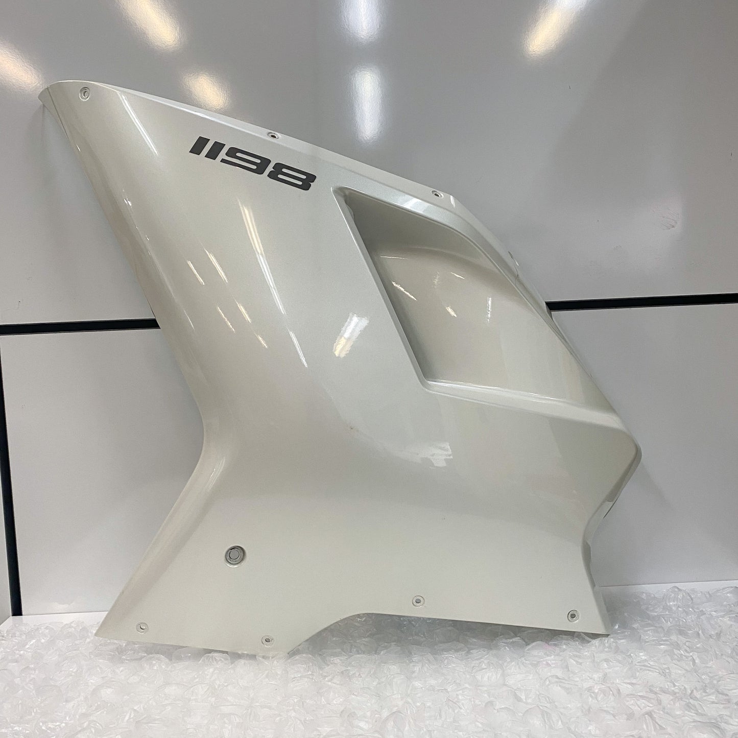 Ducati 1198 Left Hand Upper Half Fairing White 48012273BW