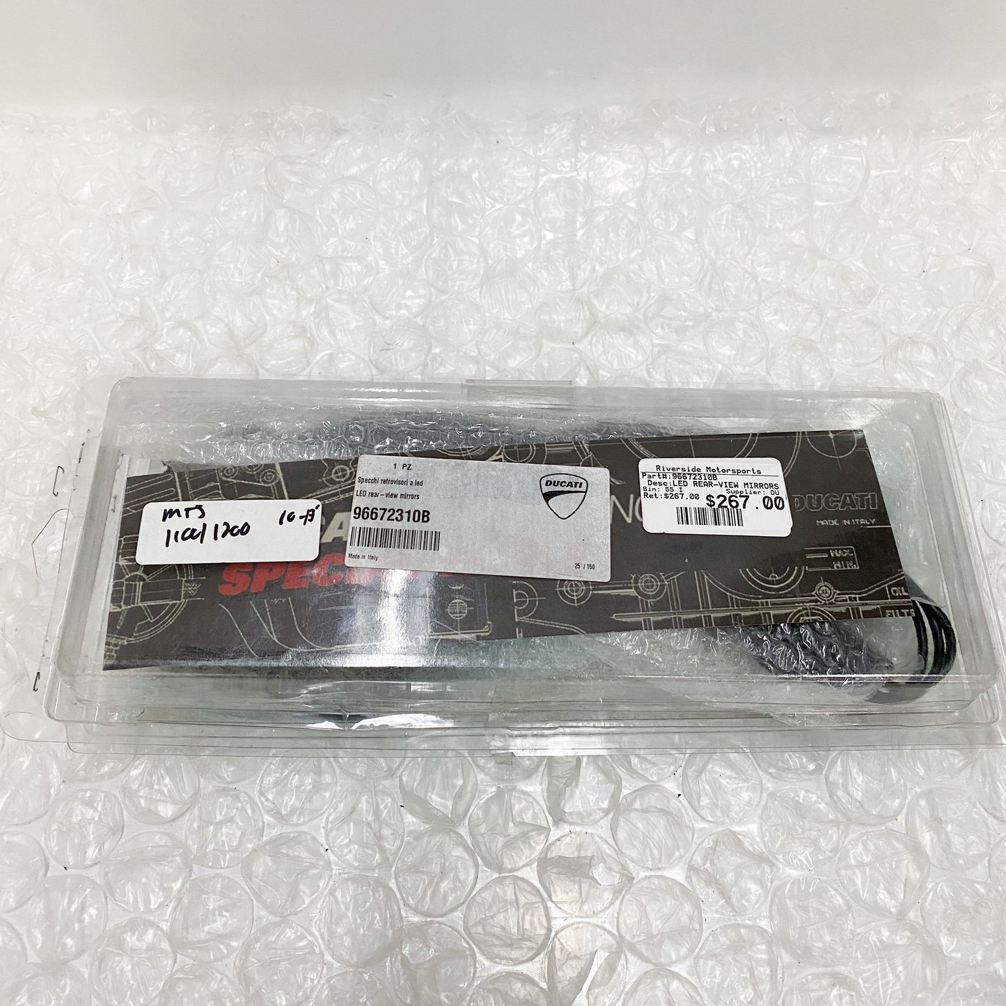 Ducati LED Rear View Mirrors MTS 1100/1200 96672310B New Open-Box