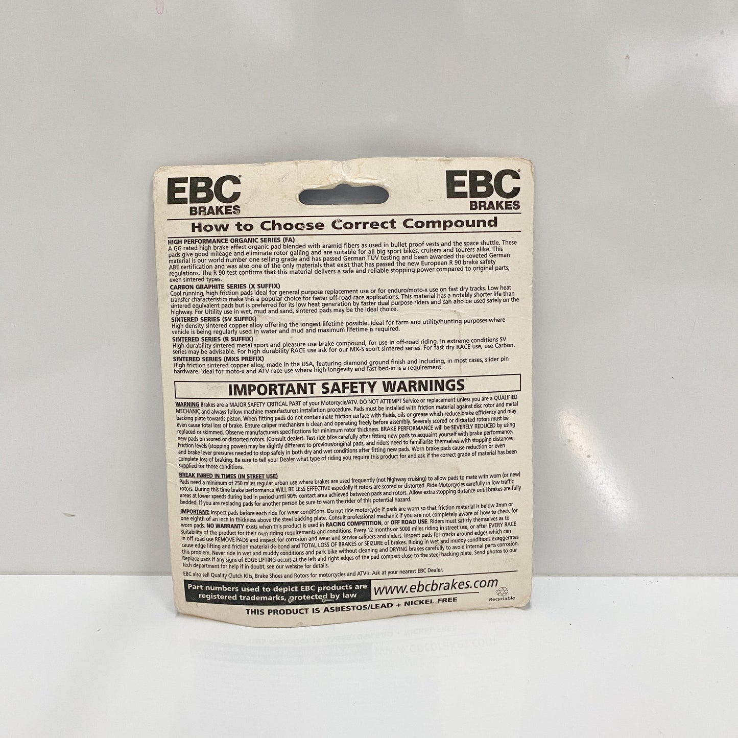 EBC FA123 Disc Brake Pad Set