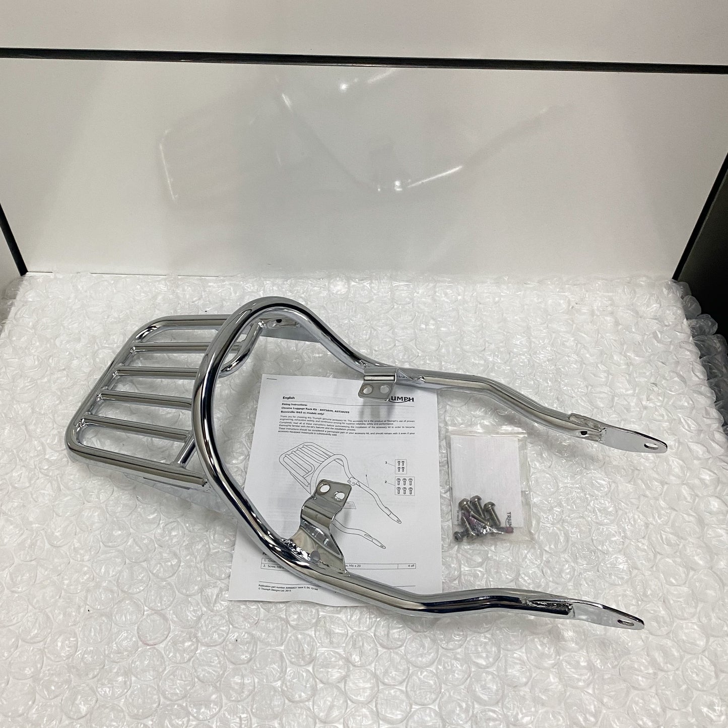 Triumph Bonneville Chrome Luggage Rack Kit A9738191 NOS