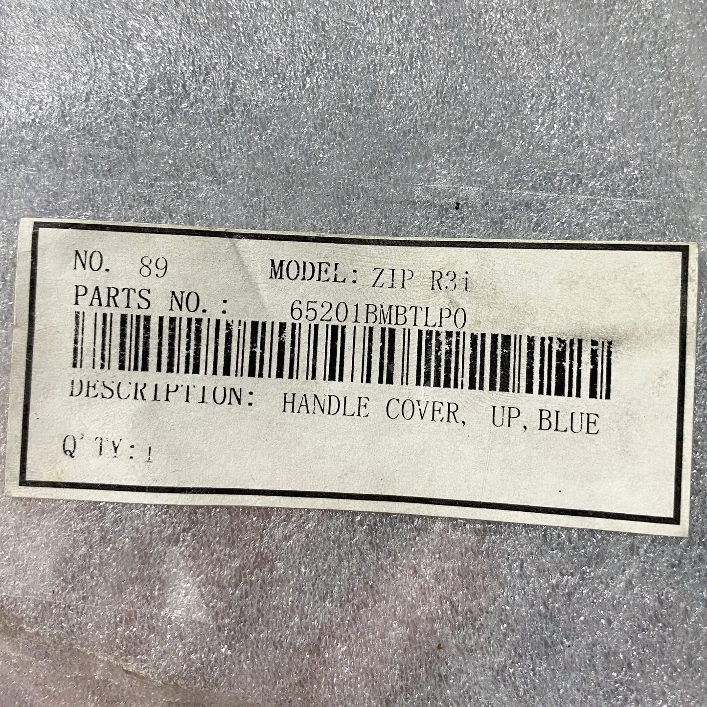 Vento ZIP R3i Blue Handle Cover, Up 65201BMBTLP0 NOS