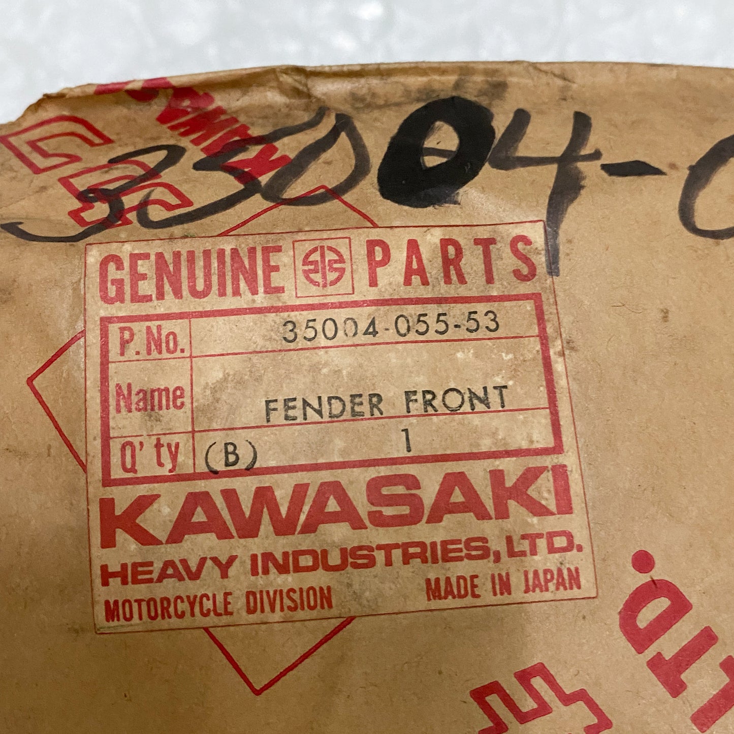 KAWASAKI FENDER-FR,YELLOW 35004-055-53 NOS