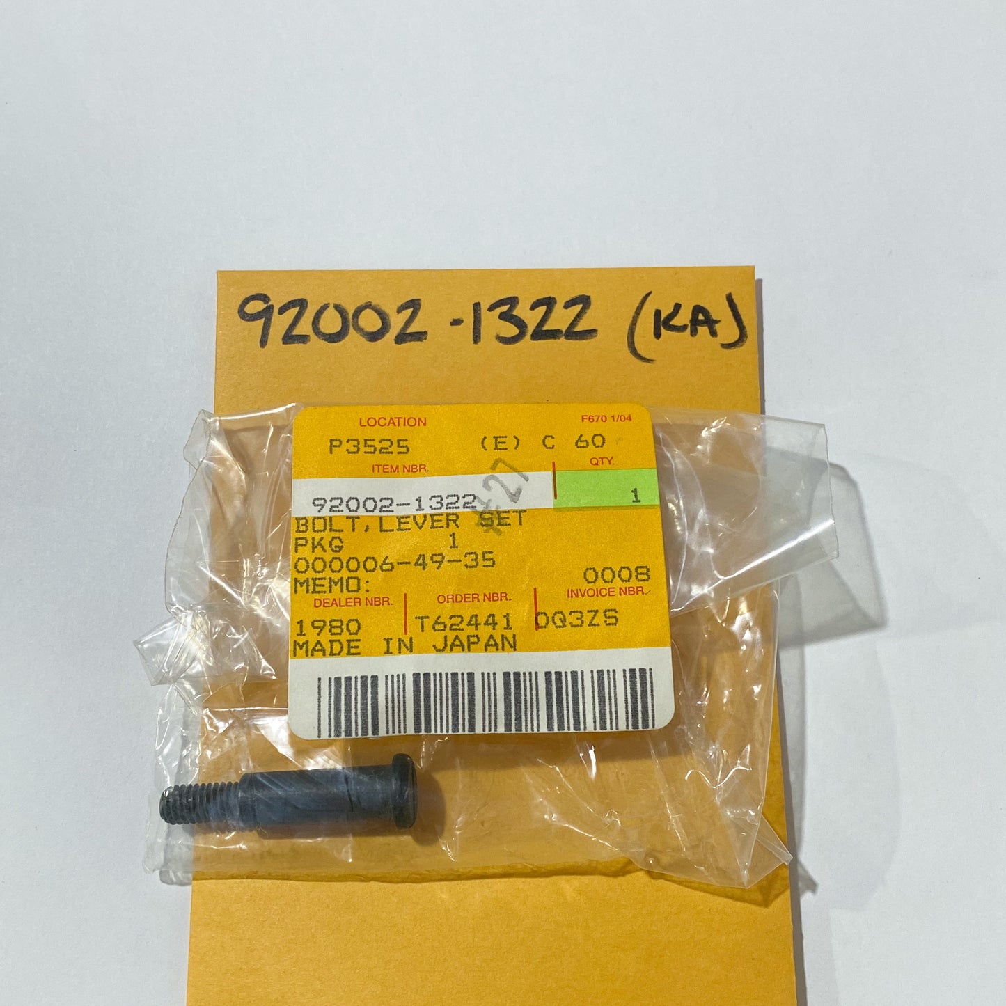 KAWASAKI LEVER SET BOLT 92002-1322