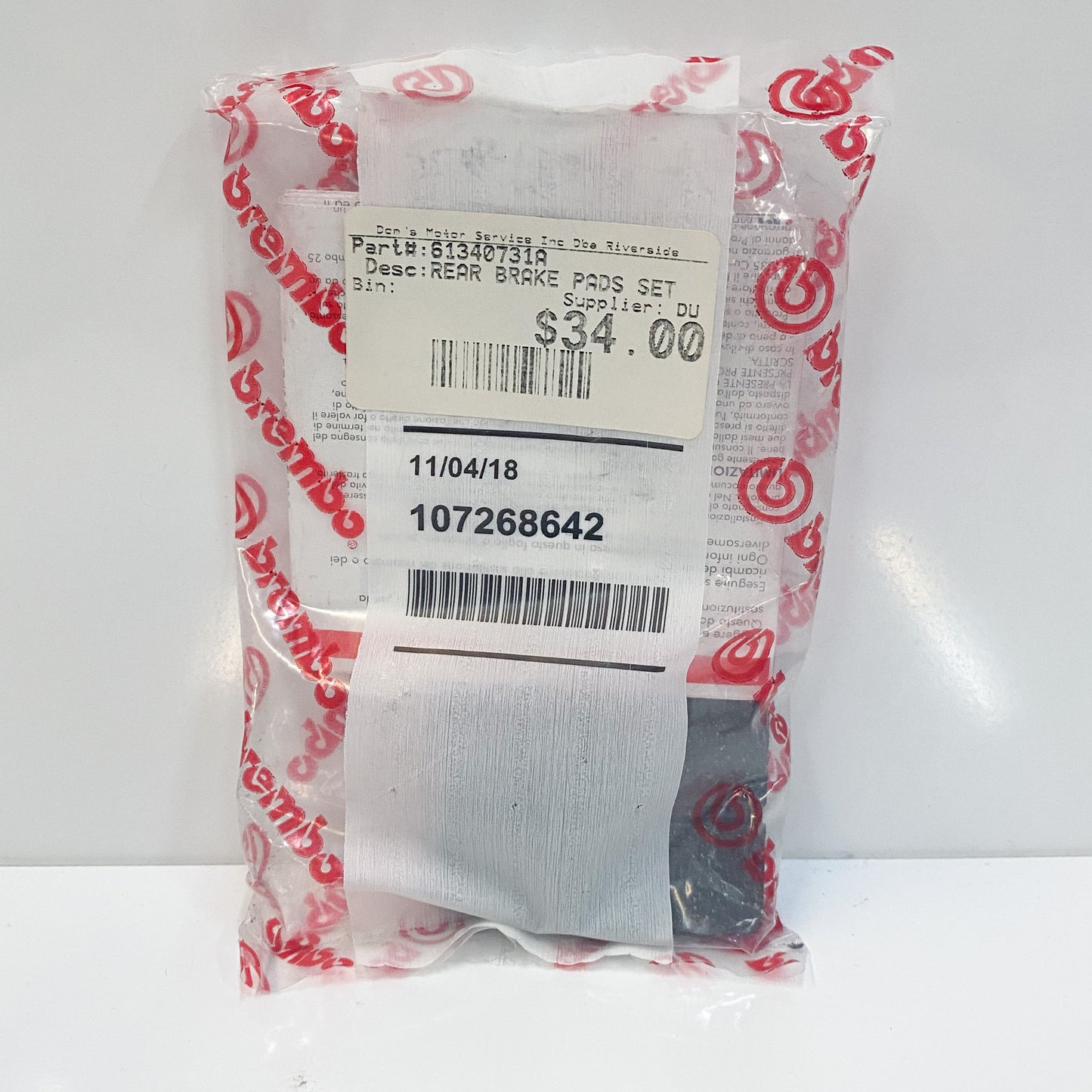 Ducati OEM Rear Brake Pad Set 61340731A