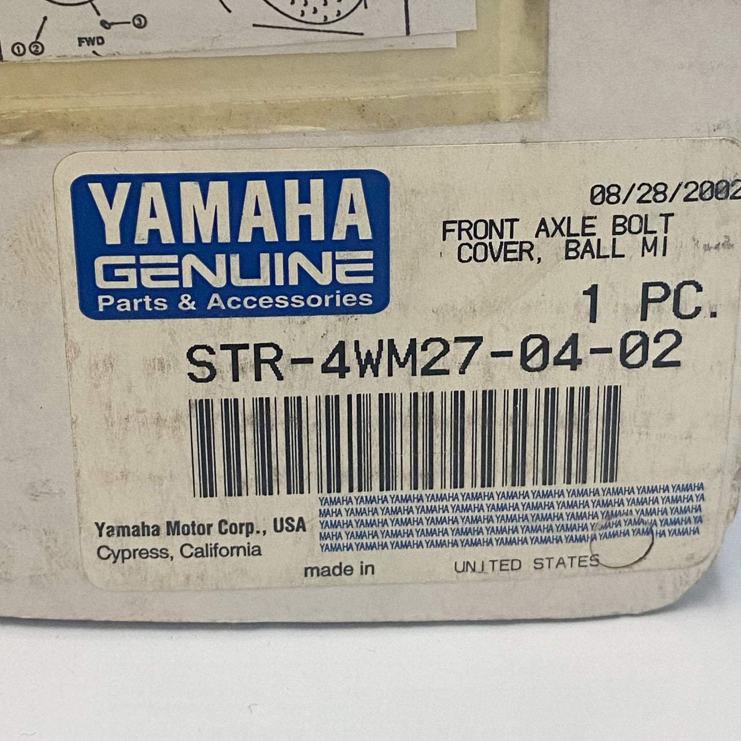 Yamaha Billet Front Axle Bolt Cover, Milled STR-4WM27-04-02