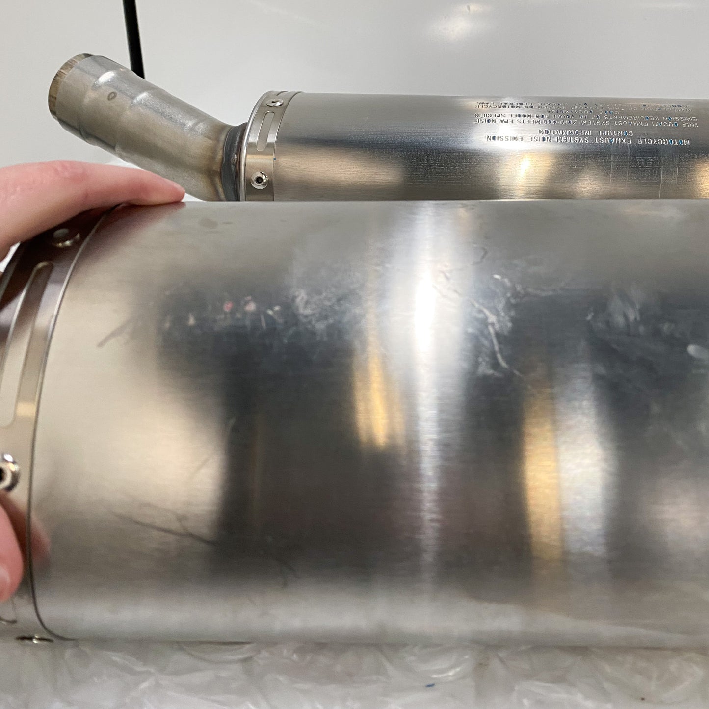 Ducati 848 EVO/848 EVO CORSE SE Stock OEM Exhaust Take-Off 57413171A & 57313171A (2)