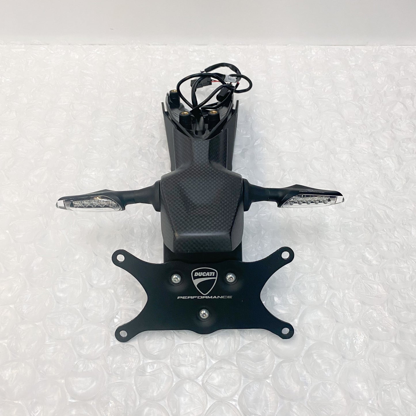 Ducati Panigale Carbon License Plate Holder With Led Turn Signals 96901112A - 96680201A