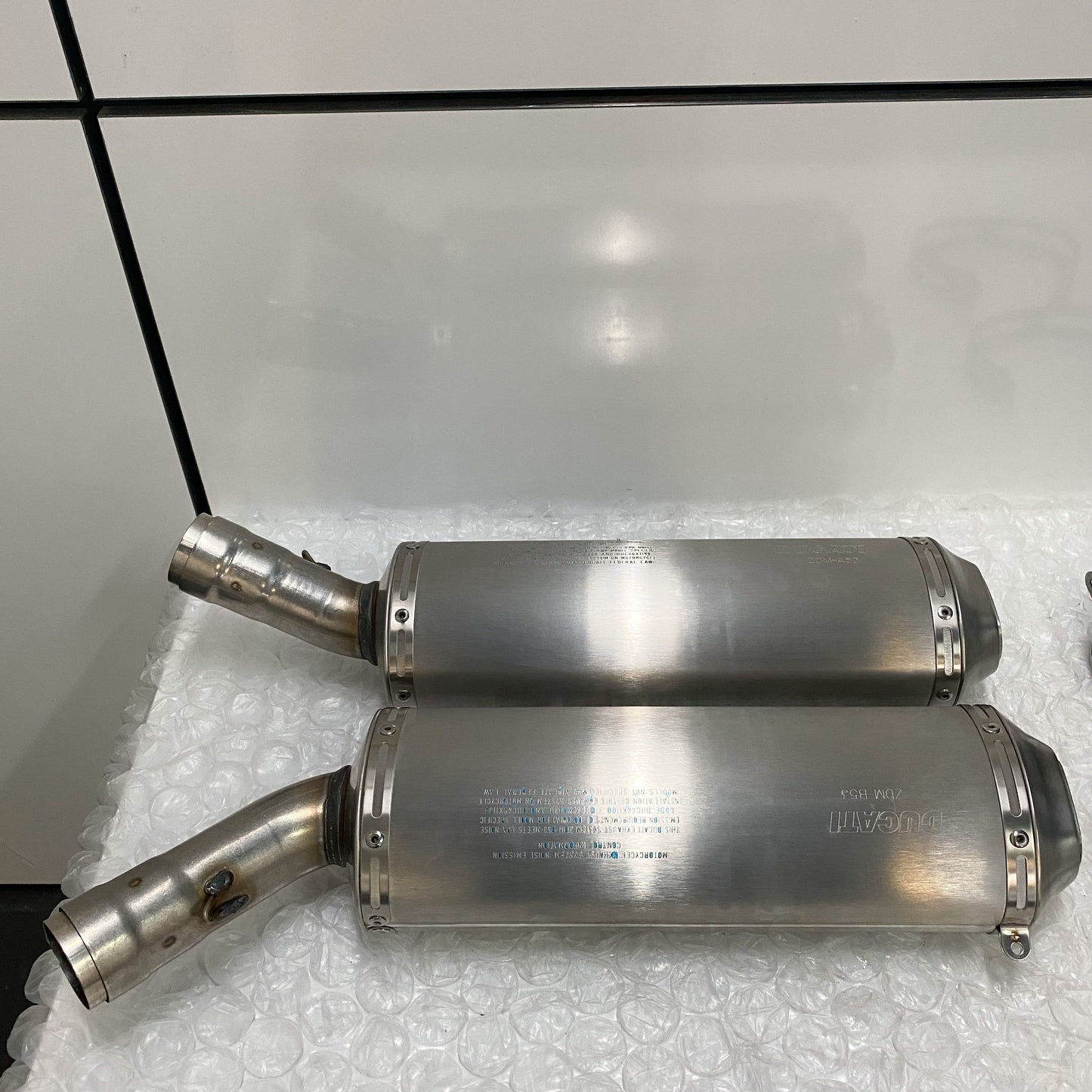 Ducati 848/1098/1198 Stock OEM Exhaust Take-Off 57411963C & 57311993C (1)