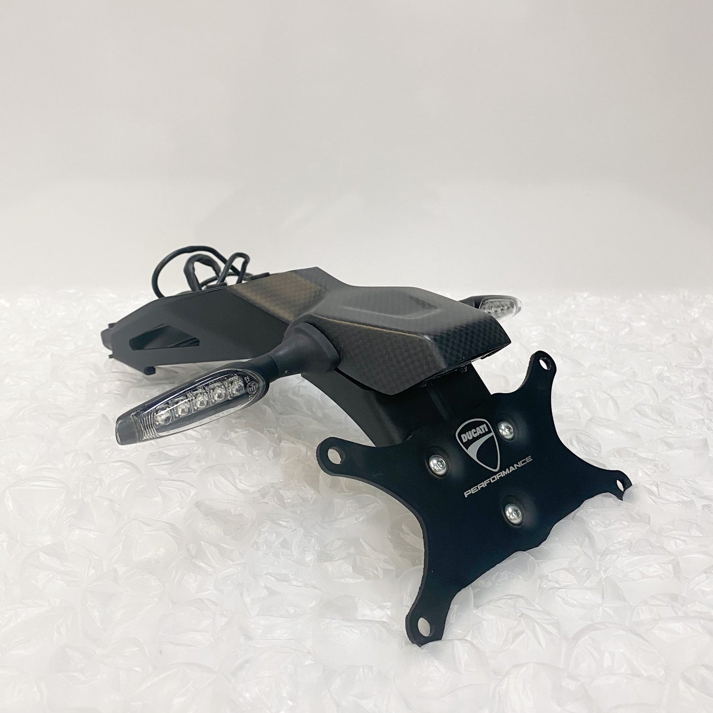 Ducati Panigale Carbon License Plate Holder With Led Turn Signals 96901112A - 96680201A