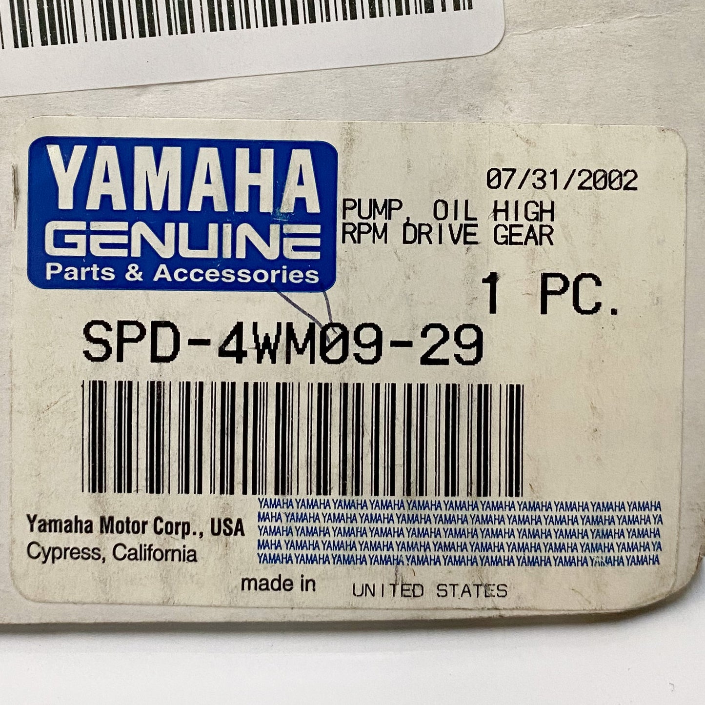 Yamaha Competition High RMP Oil Pump Gear Assembly SPD-4WM09-29-00