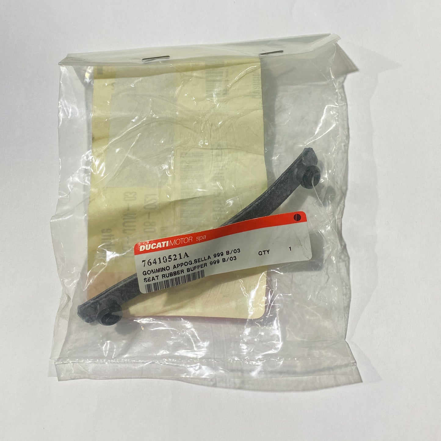 DUCATI SEAT RUBBER BUFFER 999 B/03. RUBBER PAD. 76410521A