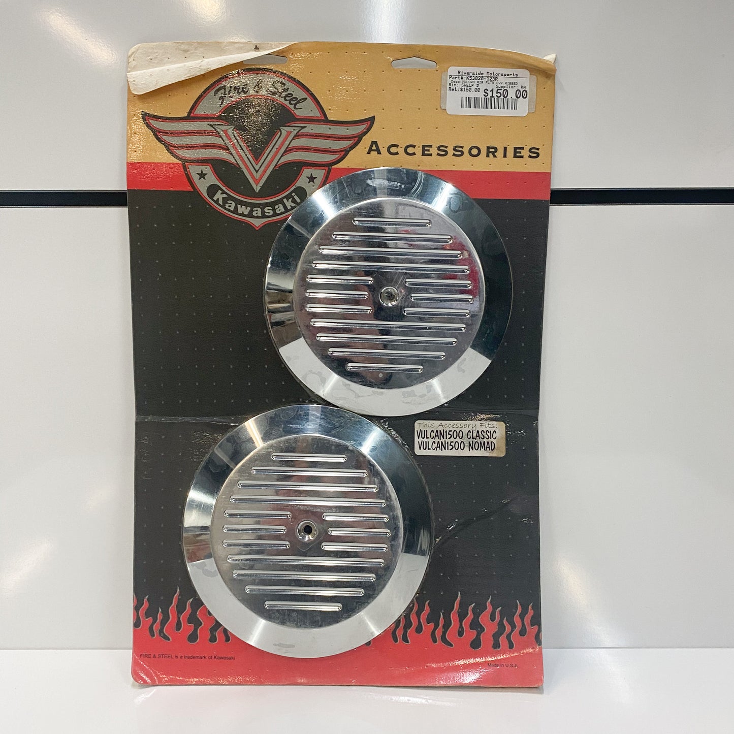 Kawasaki Vulcan Vn1500 Fire & Steel Chrome Air Filter Cover Set K53020-123R