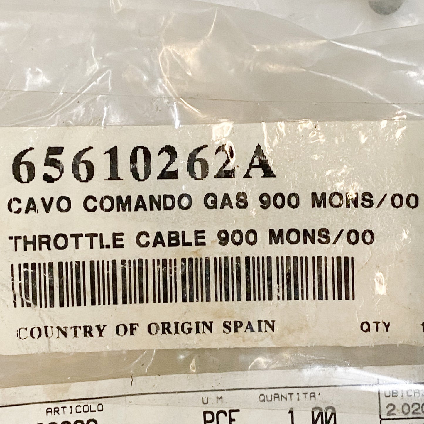 Ducati OEM Throttle Cable Monster 900 65610262A