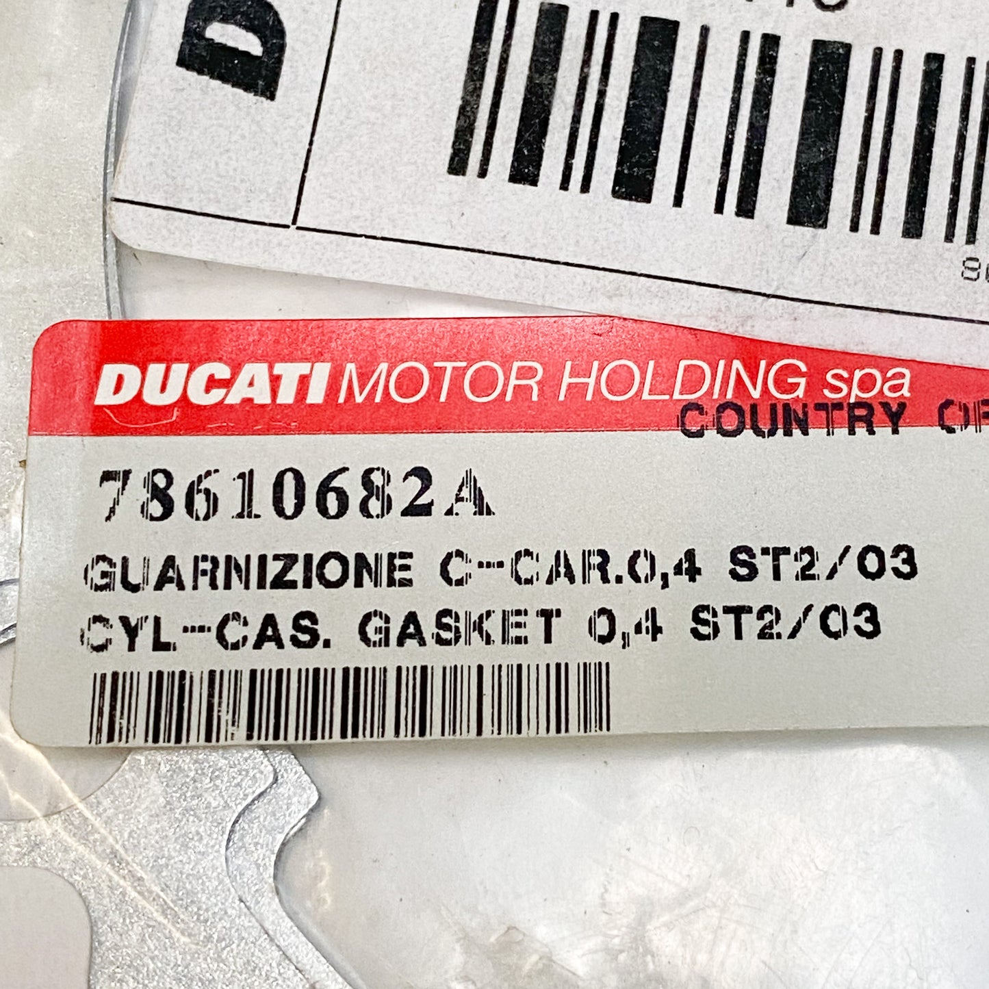 Ducati OEM Cylinder Base Gasket 0.4 mm 78610682A