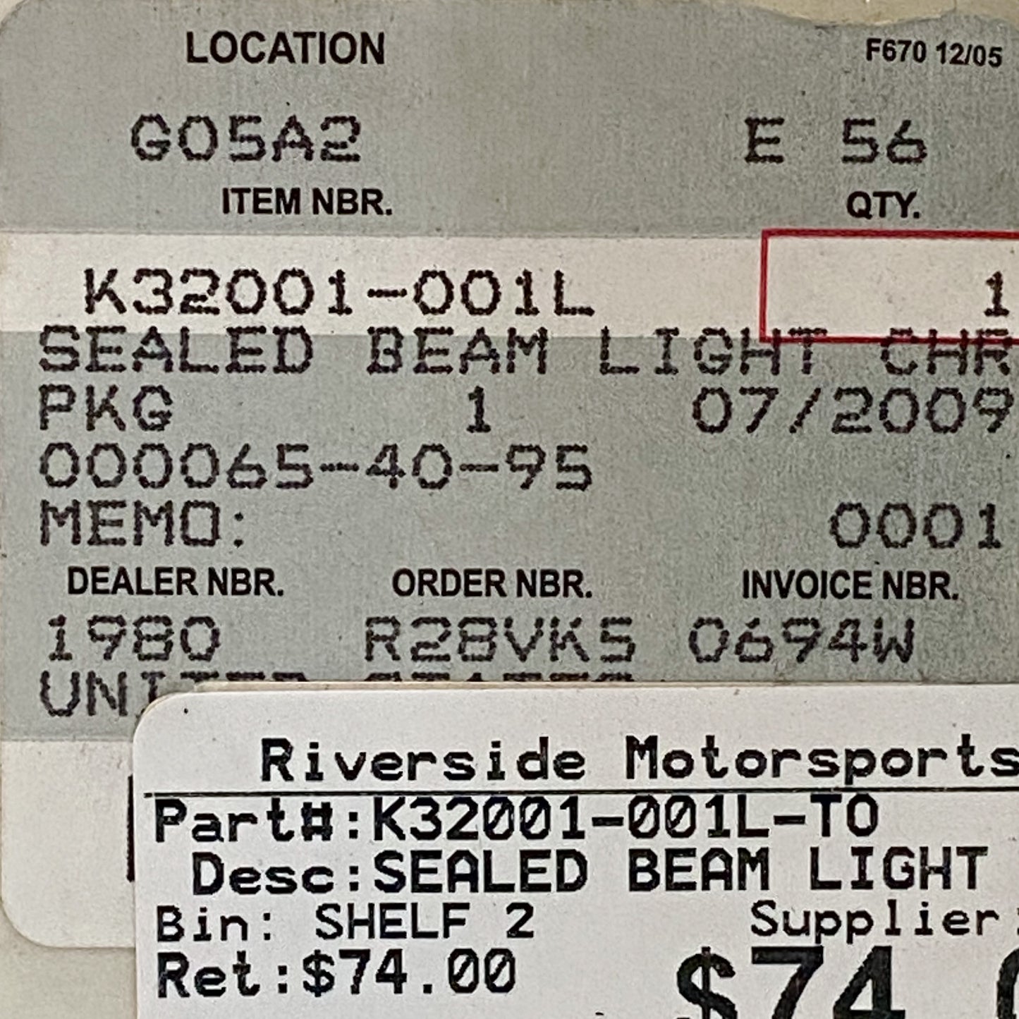 Kawasaki Vulcan Sealed Beam Light Chrome K32001-001L