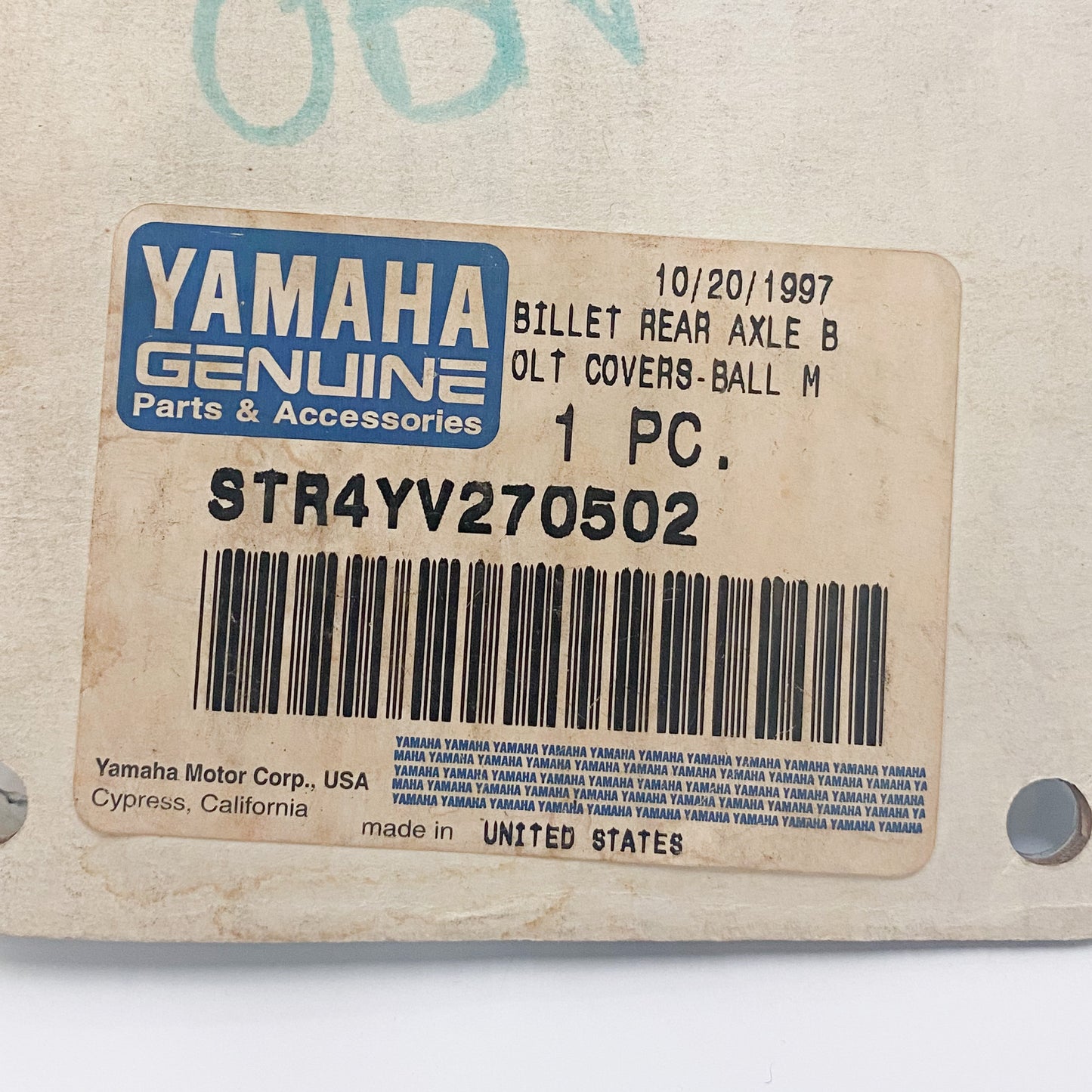 Yamaha Billet Rear Axle Bolt Covers, Ball Milled STR-4YV27-05-02