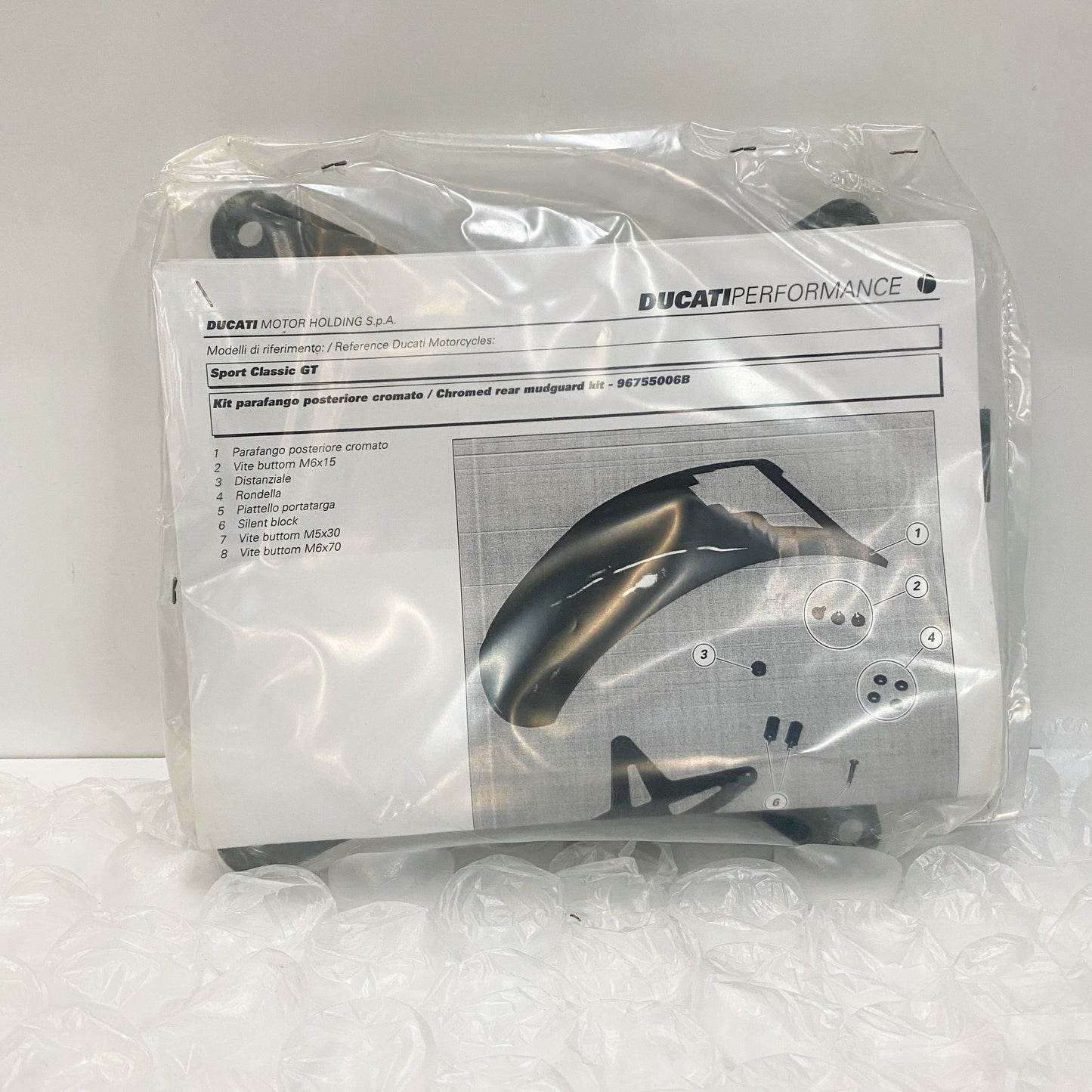 Ducati Chromed Rear Mudguard GT1000 Touring 96755006B NOS