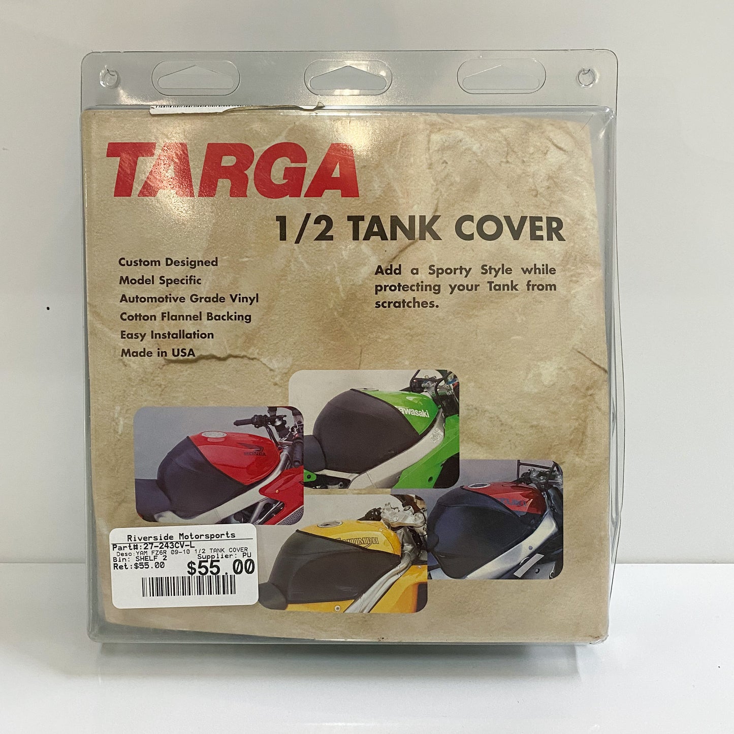 Targa 1/2 Tank Cover Black For Yamaha FZ-6R 09-10