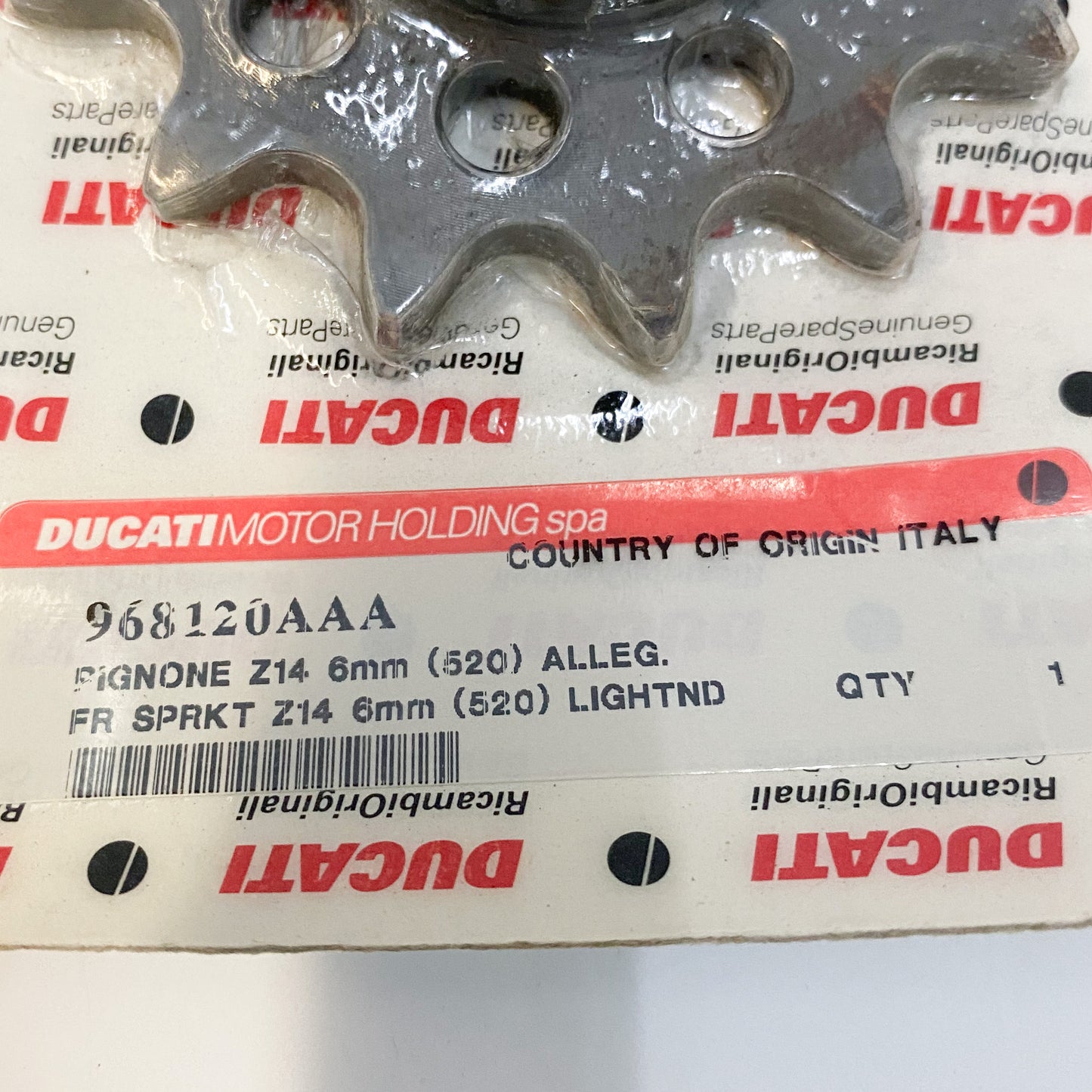 Ducati OEM Front Sprocket Z14 6mm (520) 968120AAA