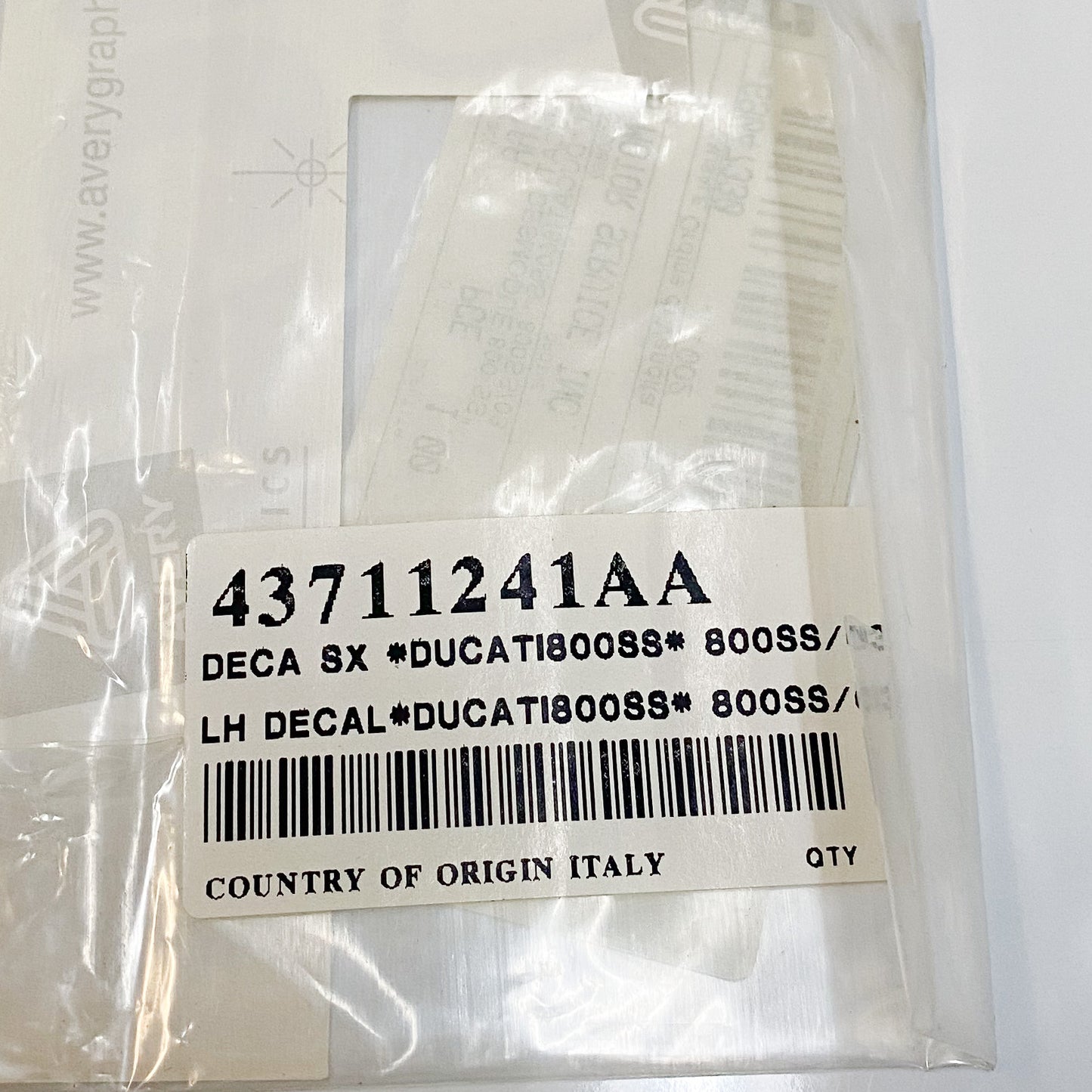 "Ducati 800" SS LH Decal 43711241AA