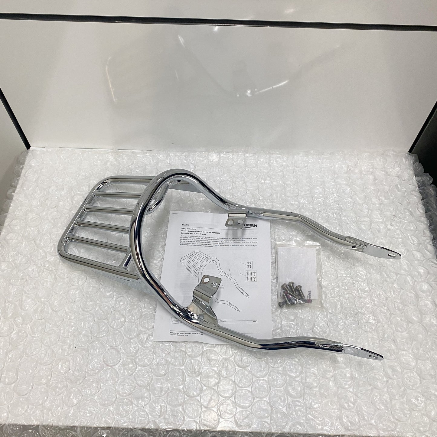 Triumph Bonneville Chrome Luggage Rack Kit A9738191 NOS