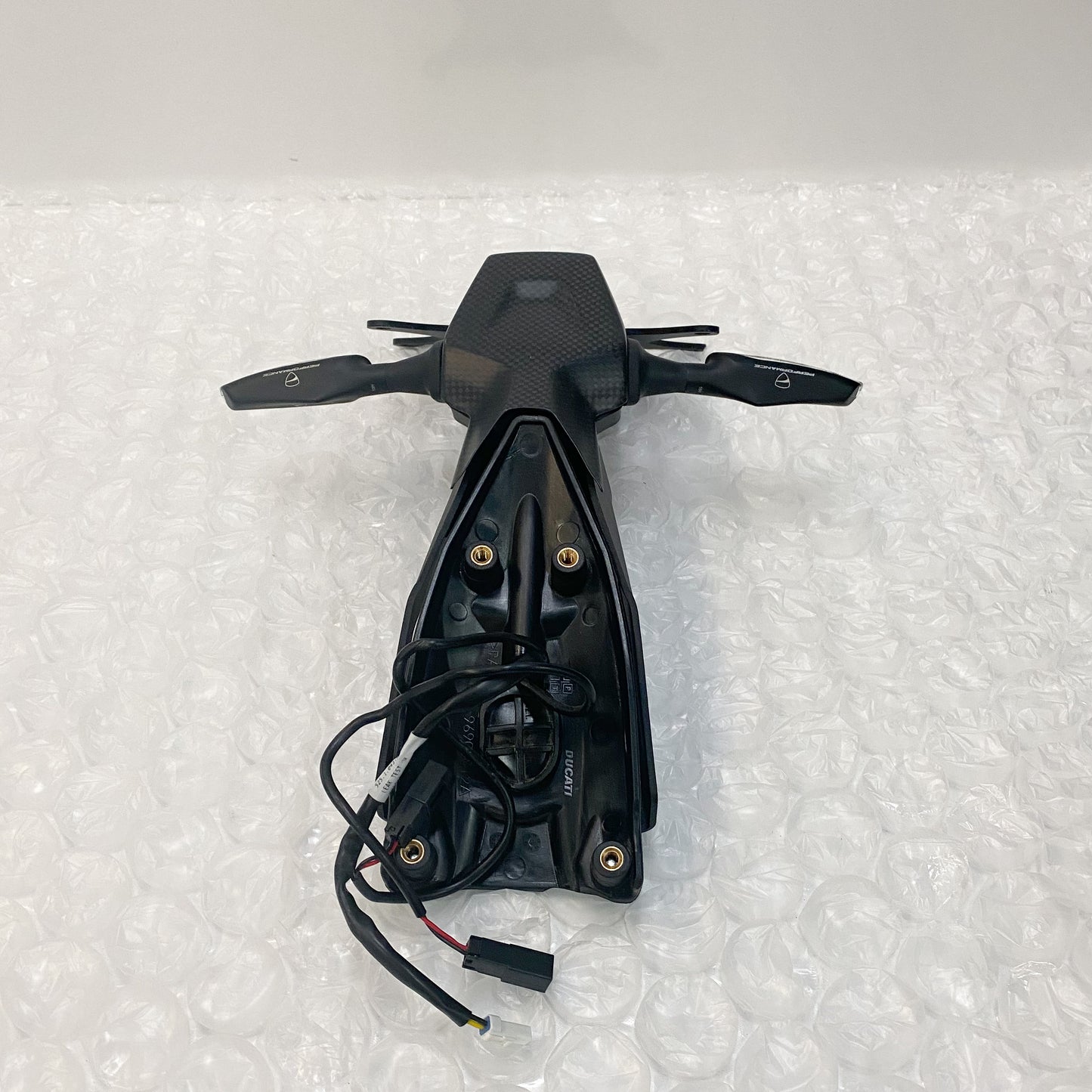 Ducati Panigale Carbon License Plate Holder With Led Turn Signals 96901112A - 96680201A