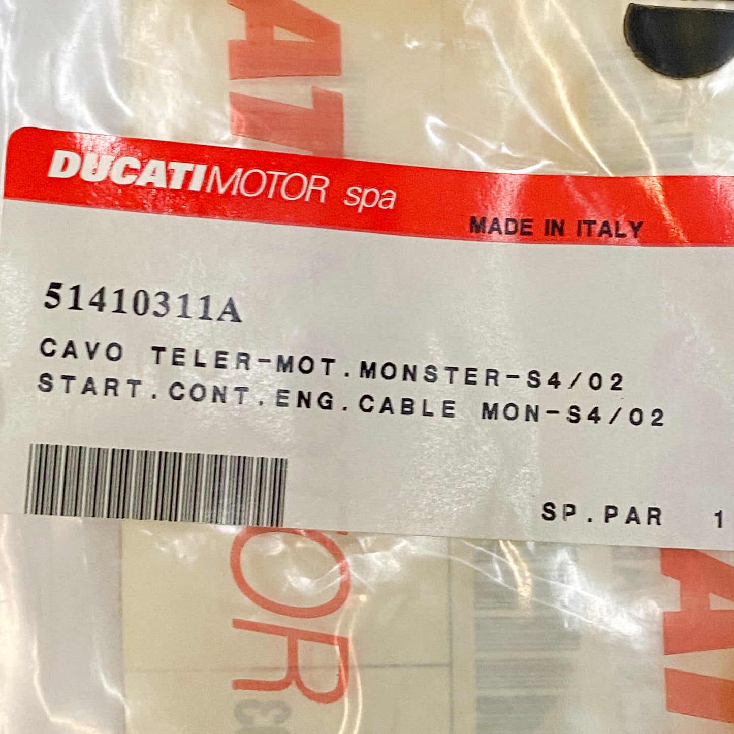 Ducati OEM Solenoid Starter Motor Cable 51410311A