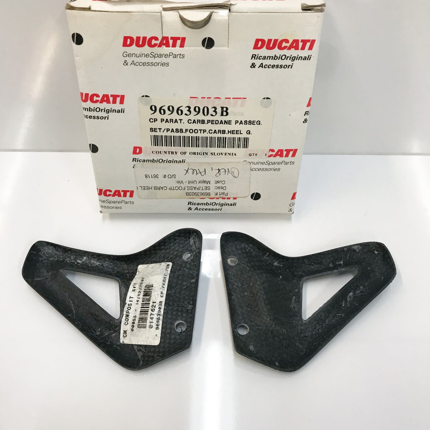 Ducati Carbon Heel Guards - M1000/ S2R/ S4R / S4RS - 96963903B