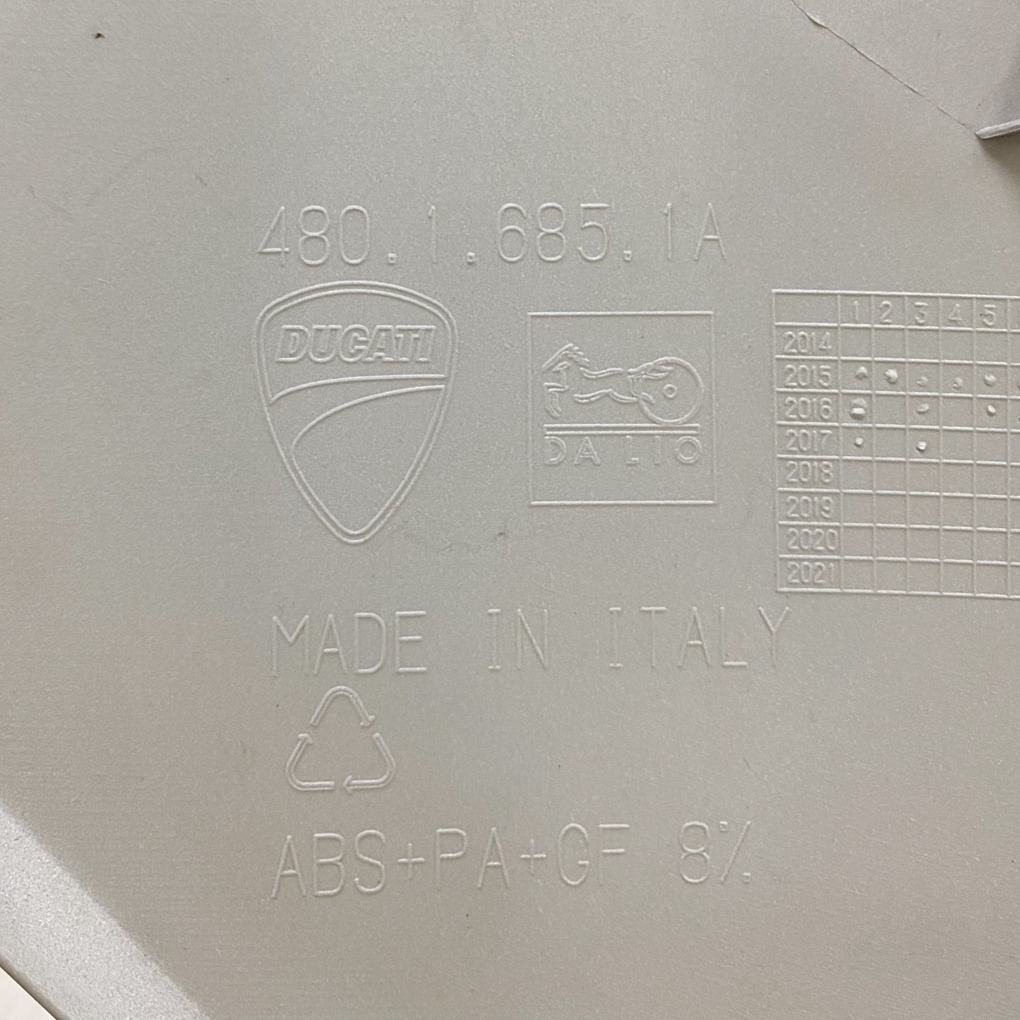 Ducati MTS 950 White LH Radiator Cover 480P6852AW USED