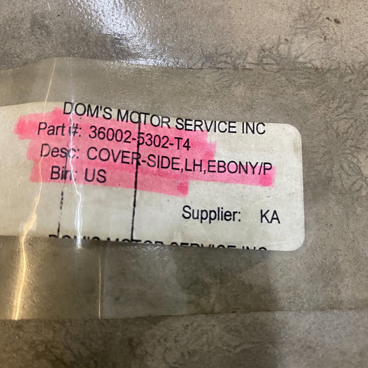 Kawasaki Cover-Side, LH Ebony/P 36002-5302-T4 NOS