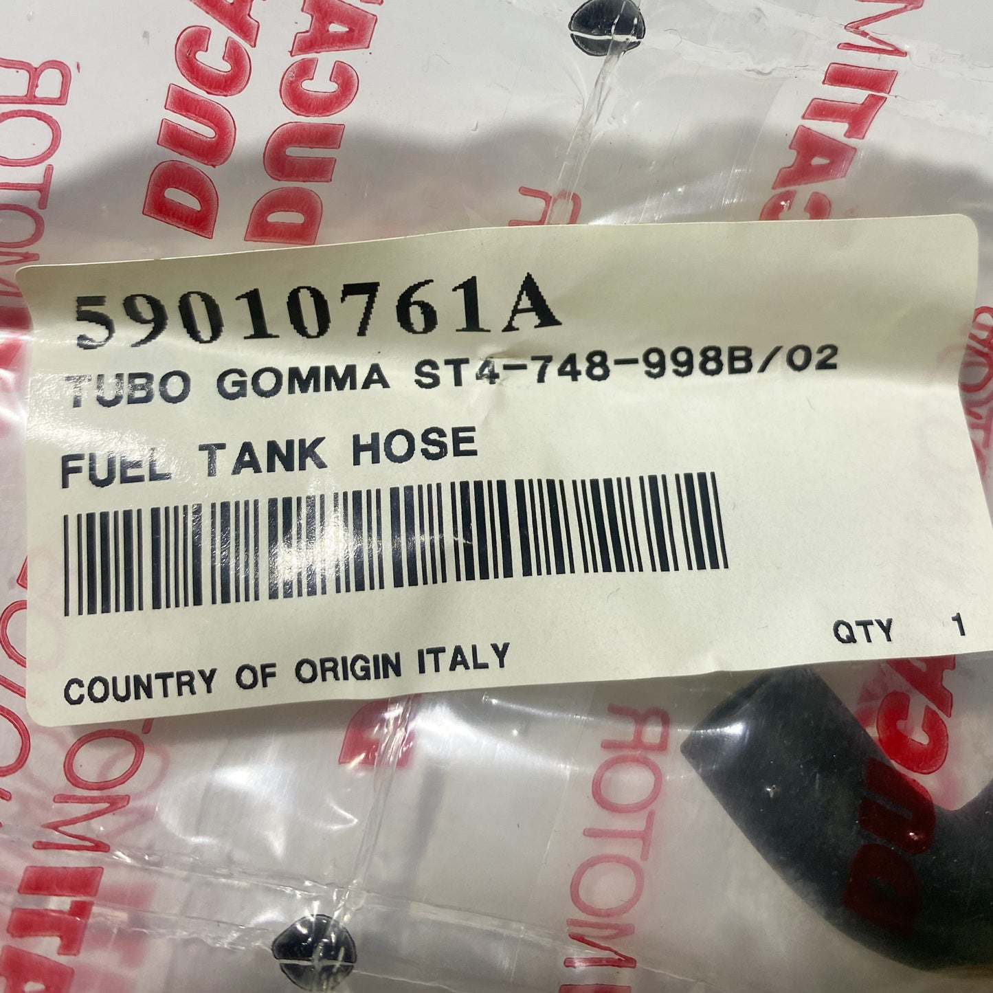 DUCATI FUEL TANK HOSE. TUBE. 748/998 59010761A