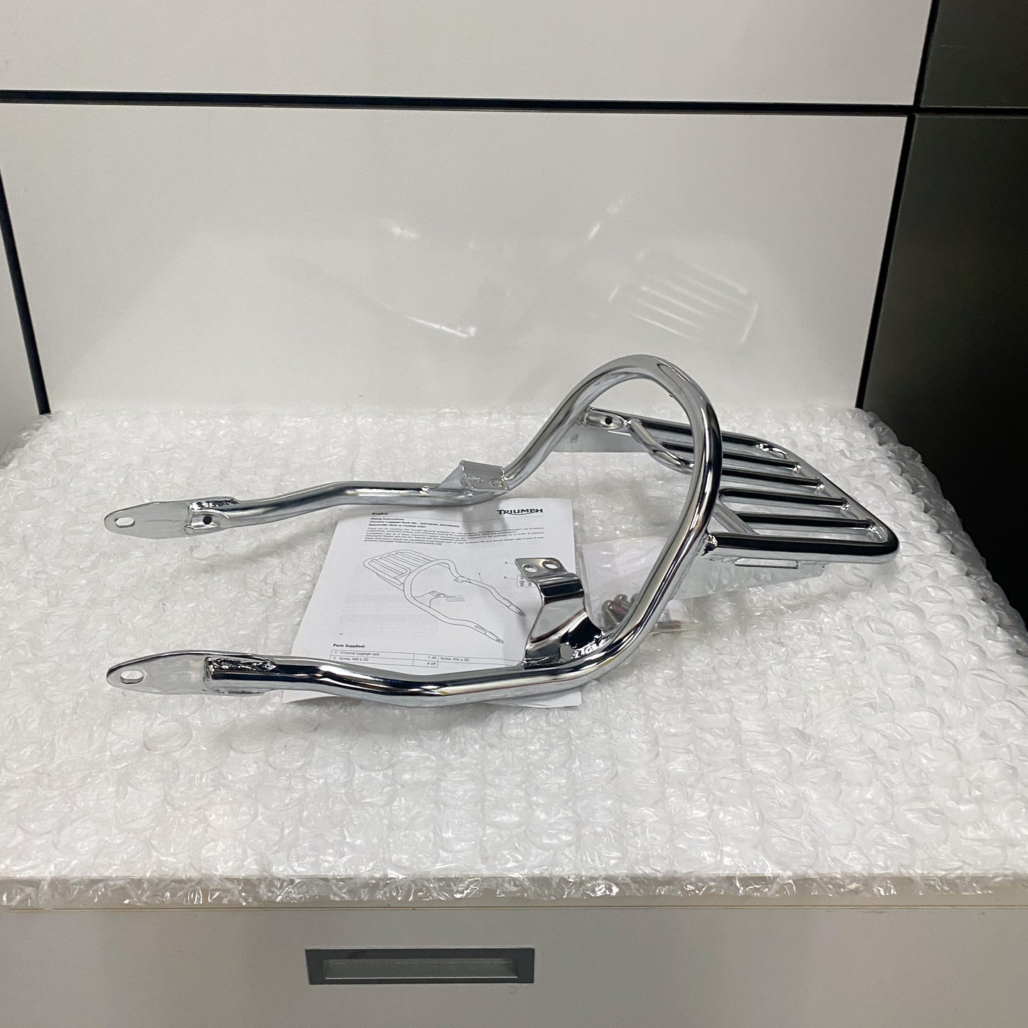 Triumph Bonneville Chrome Luggage Rack Kit A9738191 NOS