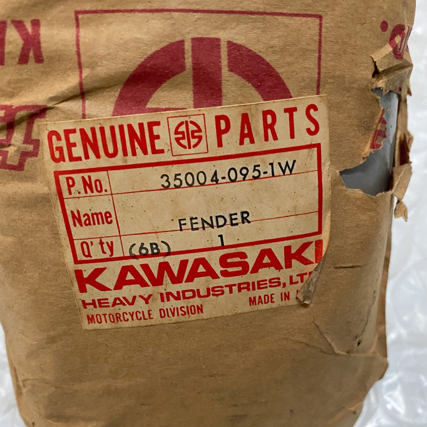 KAWASAKI FENDER-FR,M.SILVER 35004-095-1W NOS