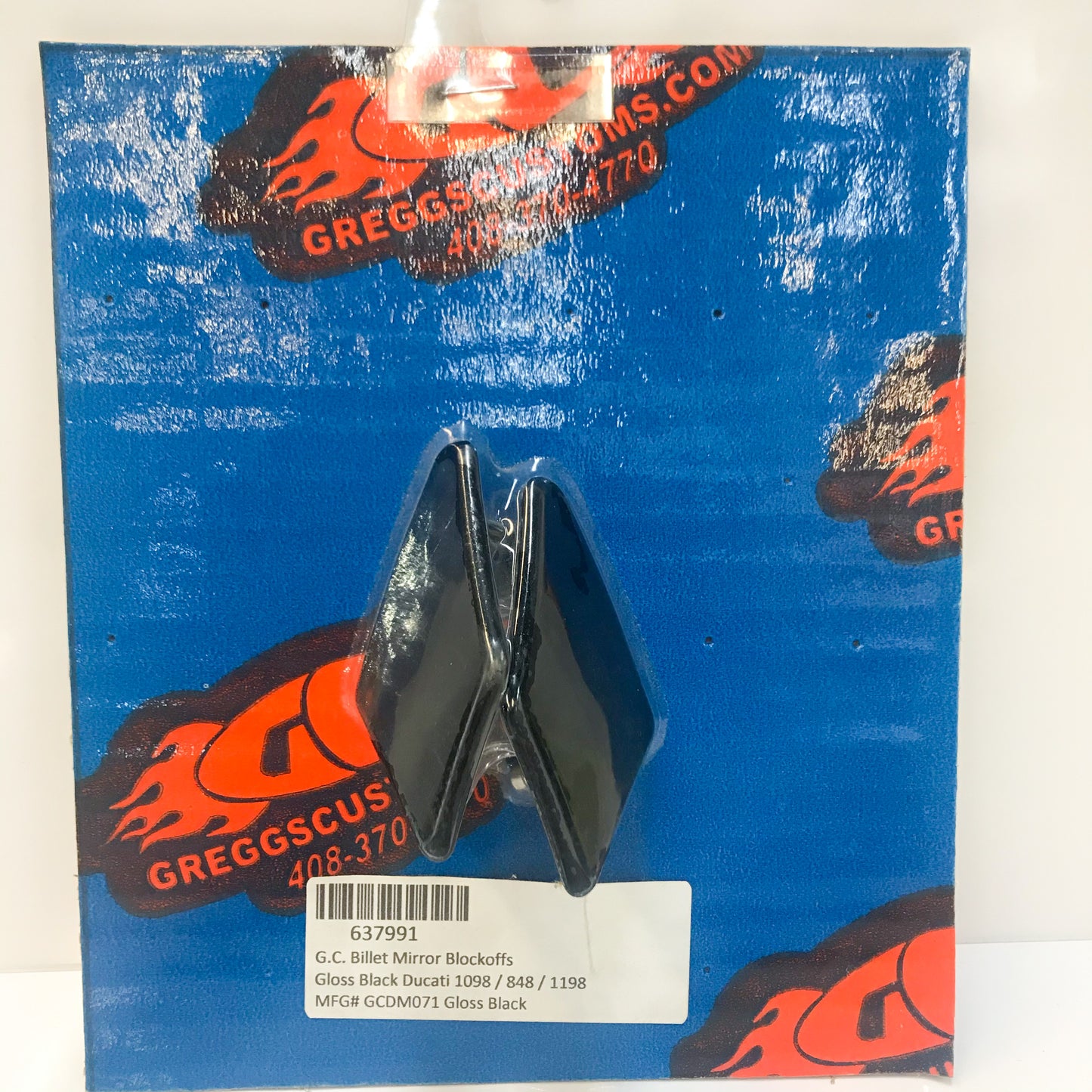 Gregg's Customs Billet Mirror Blockoffs - Ducati 848/1098/1198