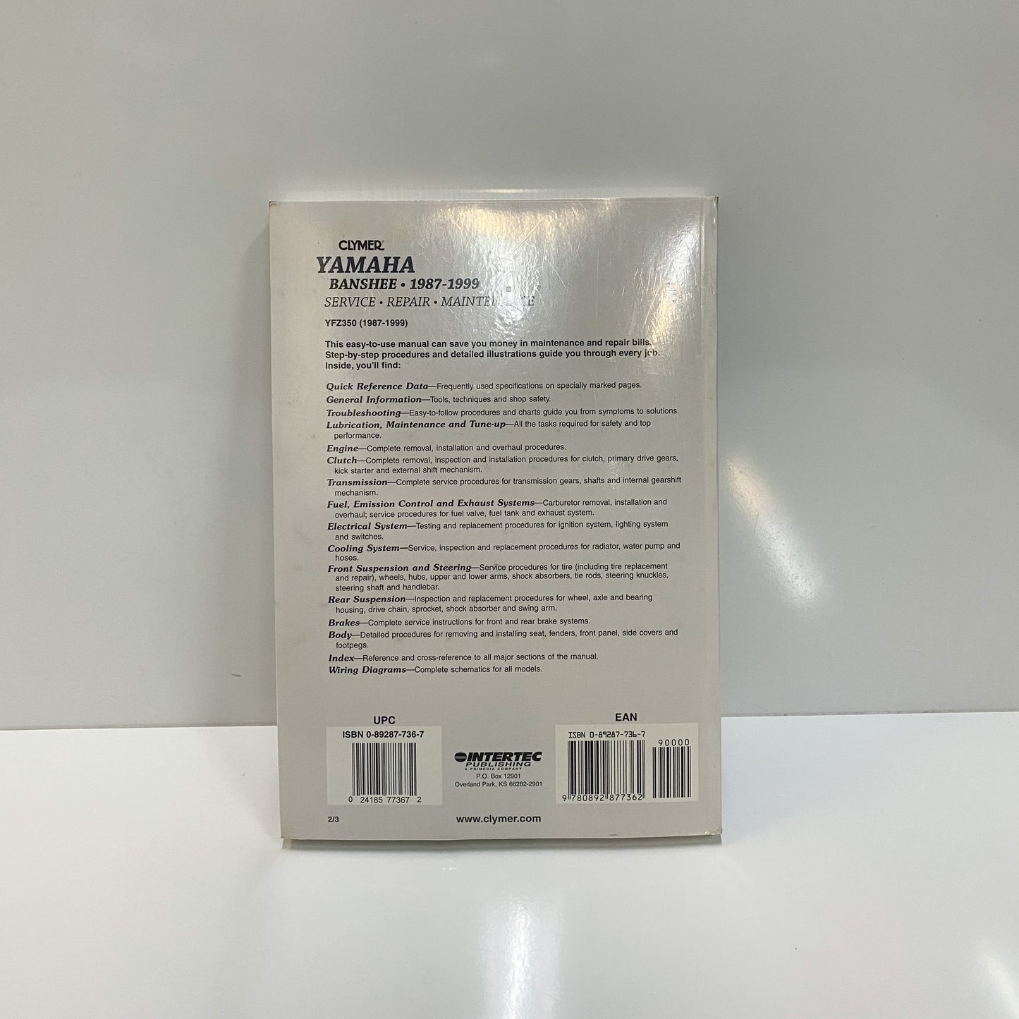 Clymer Yamaha YFZ350 Banshee '87-'97 Service Manual M486-2 NOS