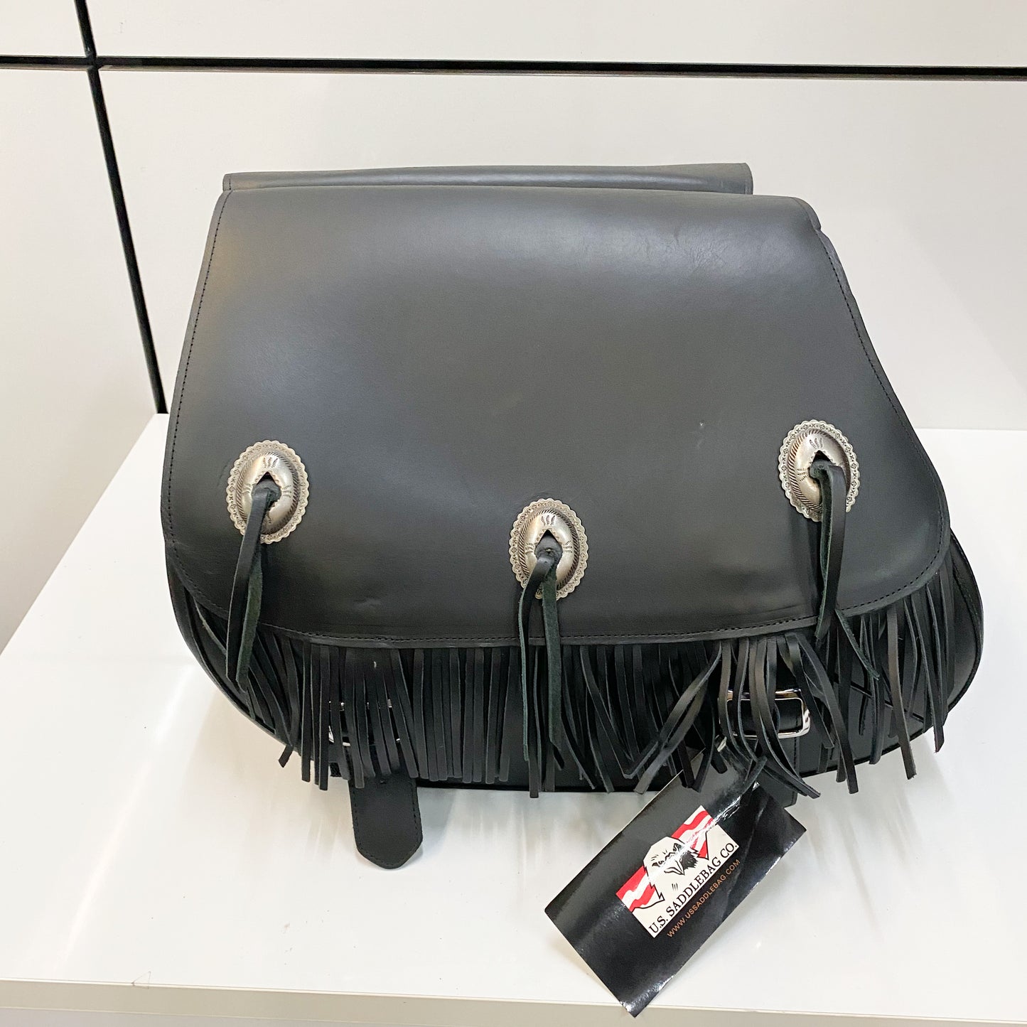 US. Saddlebag Co. Fringe Leather Saddlebags