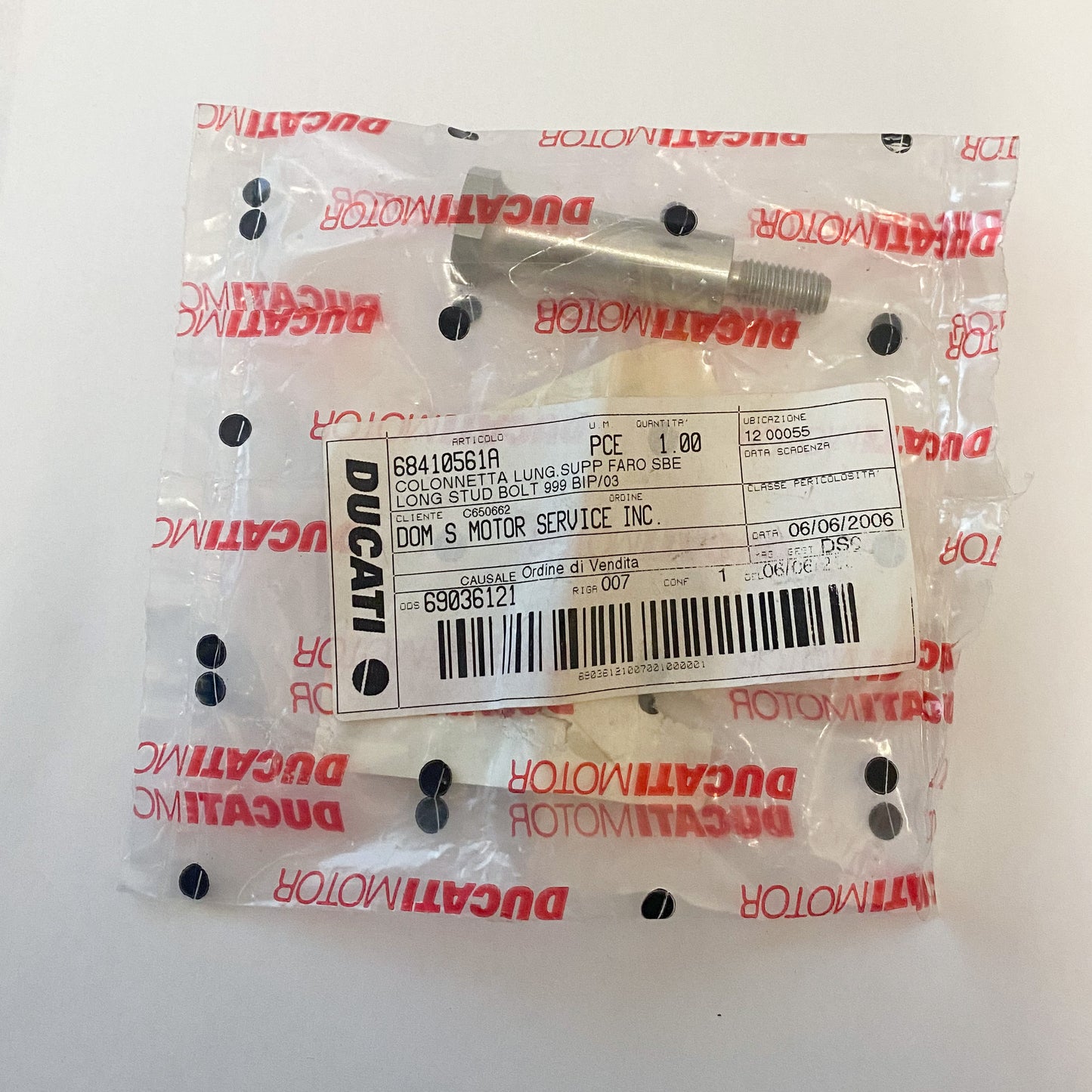 DUCATI LONG STUD BOLT 999 BIP/03. L.H. STUD BOLT. 68410561A