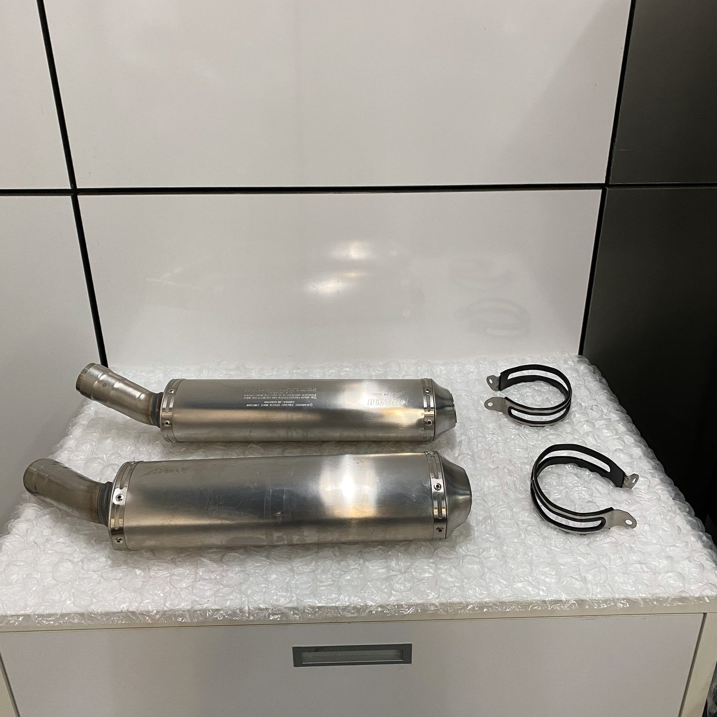Ducati 848 EVO/848 EVO CORSE SE Stock OEM Exhaust Take-Off 57413171A & 57313171A (2)