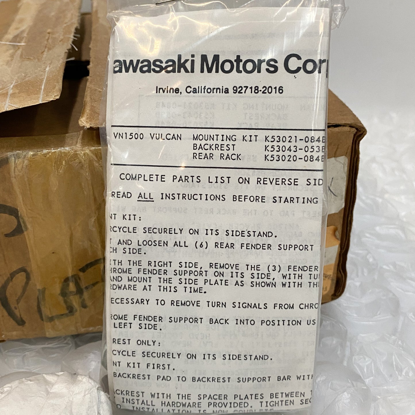 Kawasaki Vulcan 1500 Mounting Kit K53021-084B