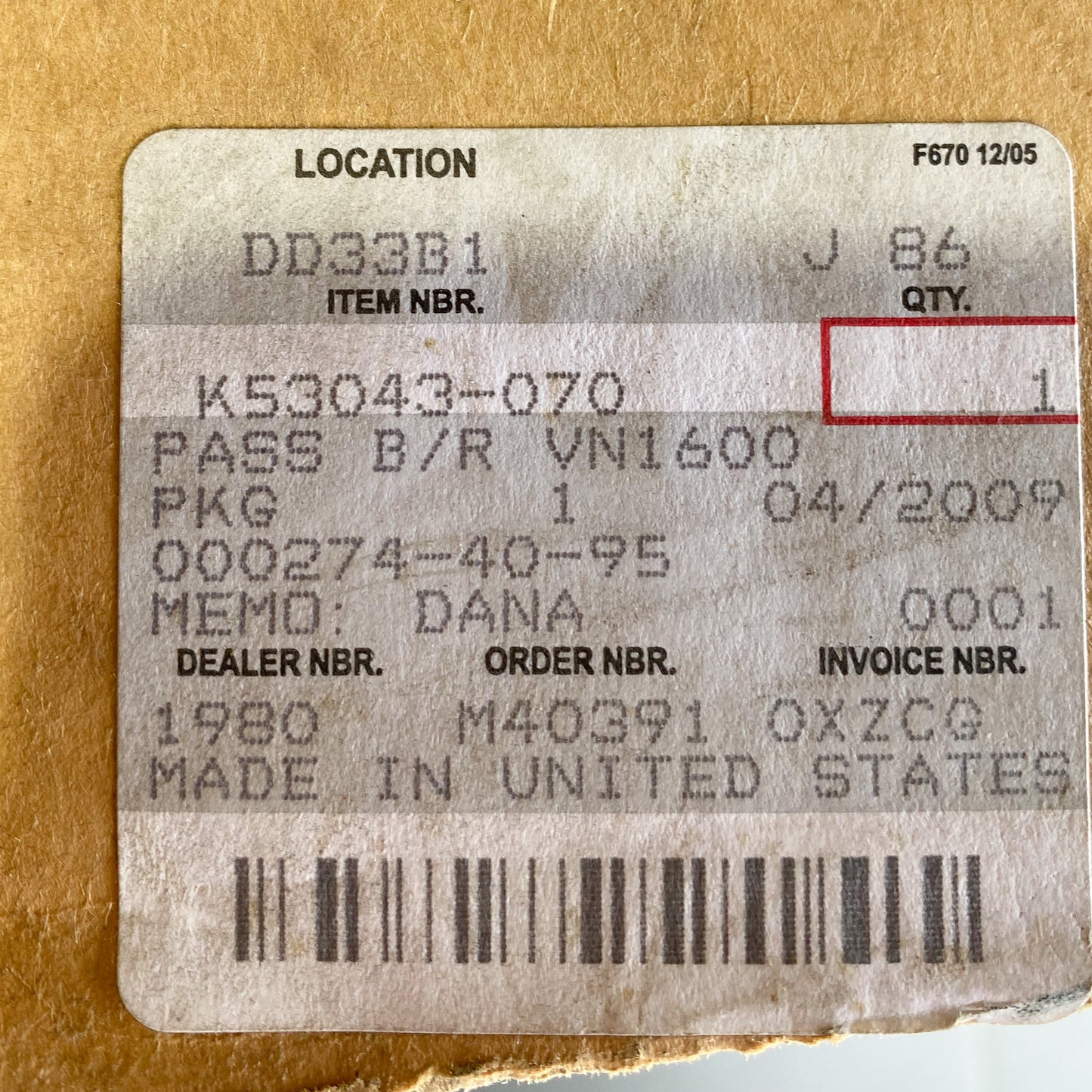Kawasaki Passenger Backrest VN1600 K53043-070