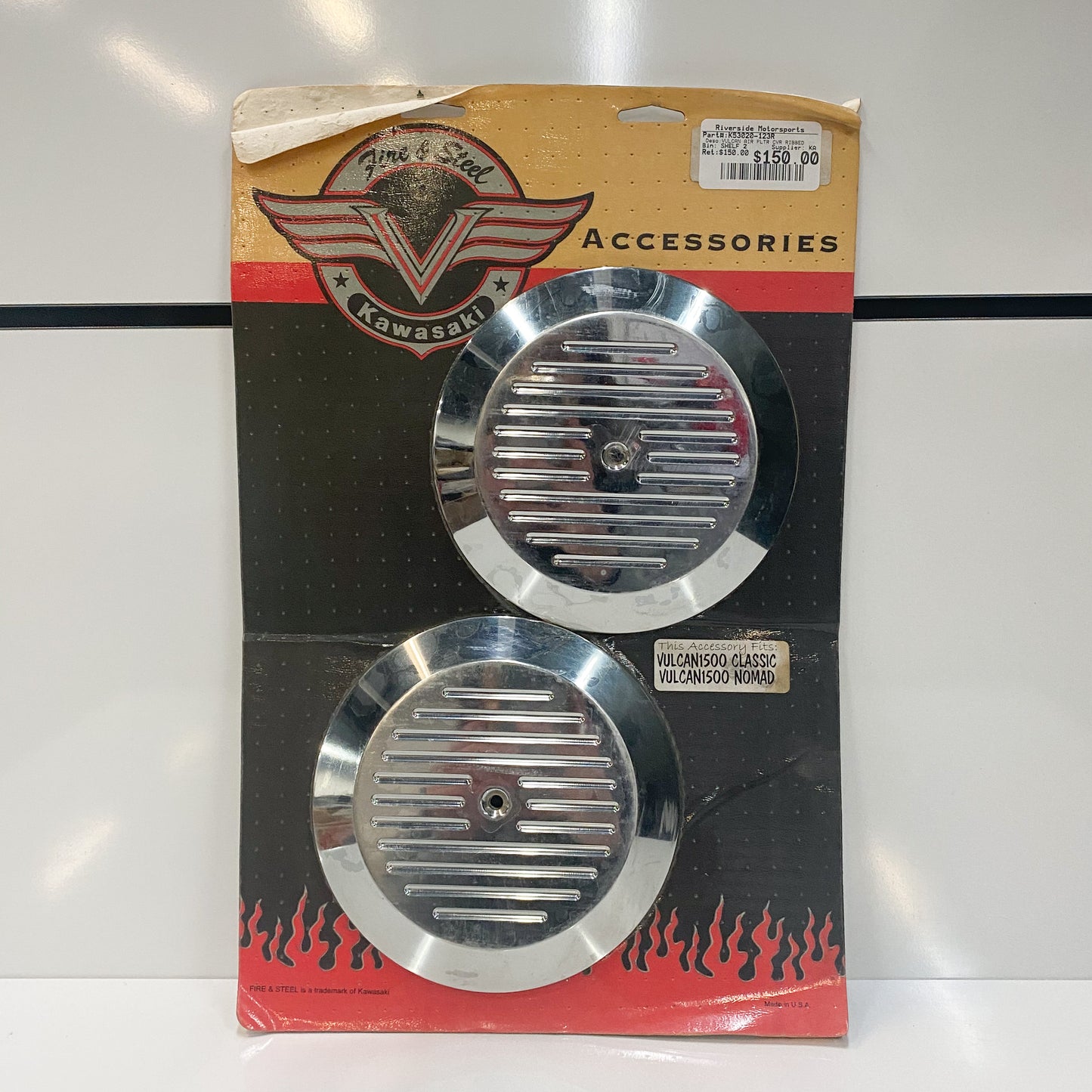 Kawasaki Vulcan Vn1500 Fire & Steel Chrome Air Filter Cover Set K53020-123R