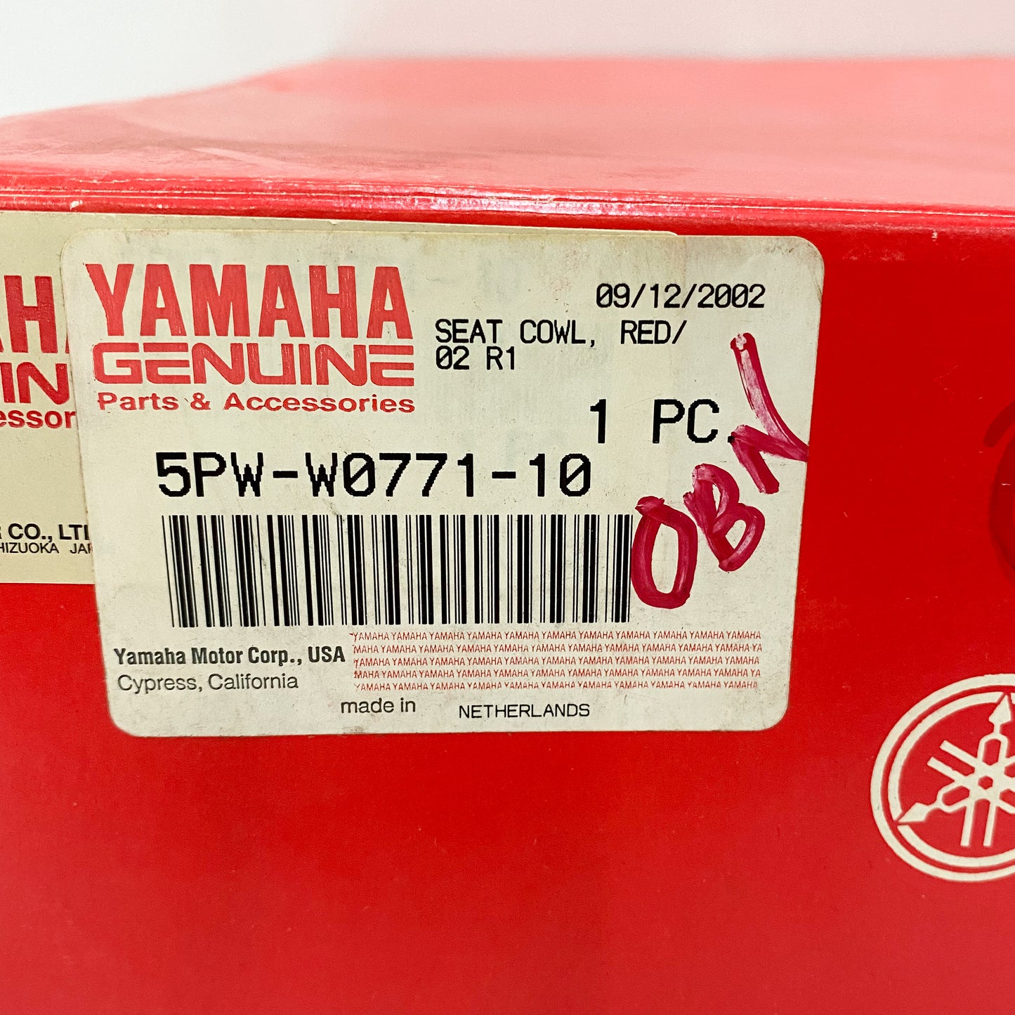 Yamaha '02 R1 Seat Cover, Red 5PW-W0771-10